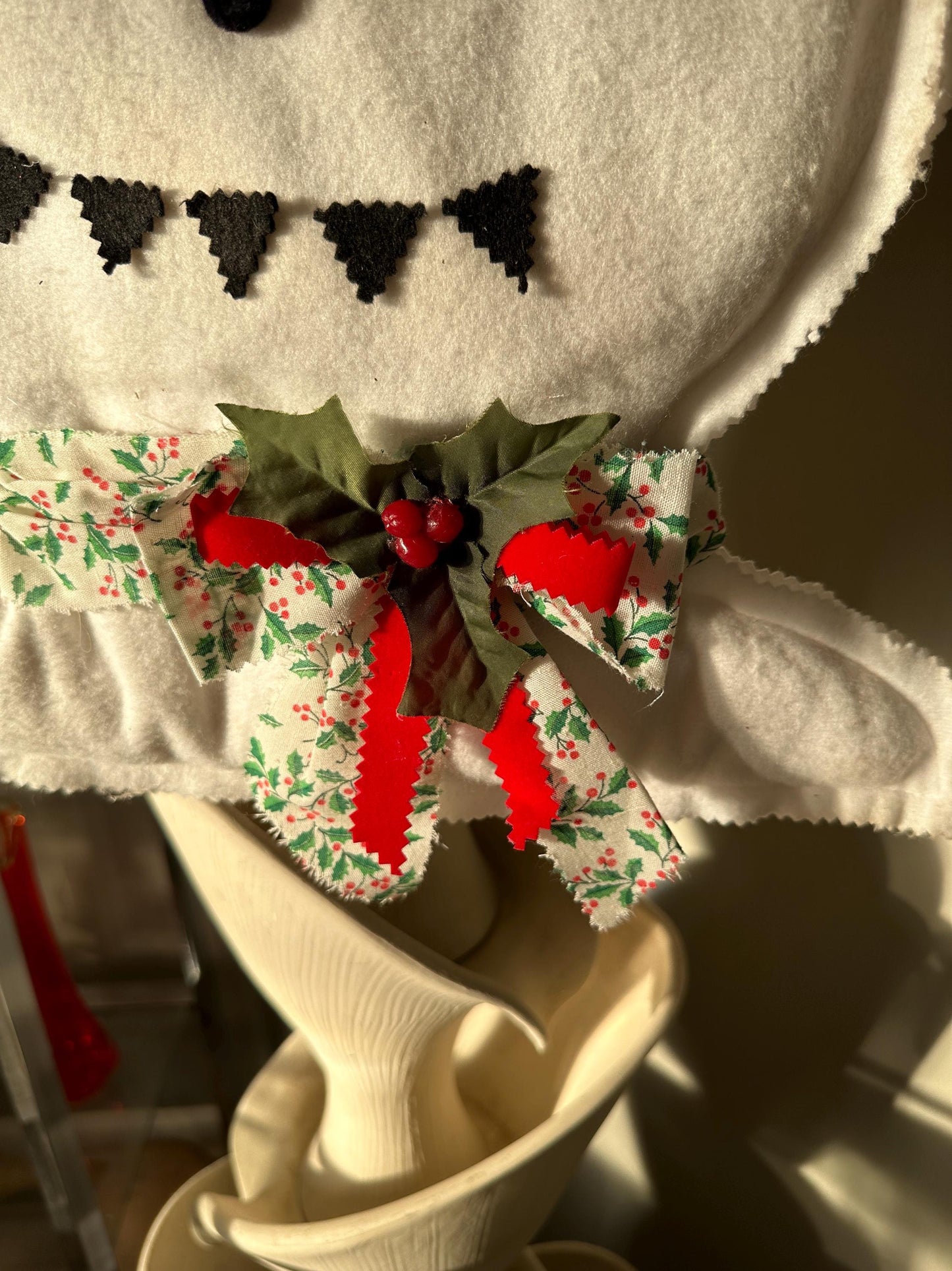 Vintage Hand-crafted Snowman Wall Hangjng | Kitschy Christmas | Retro Snowman