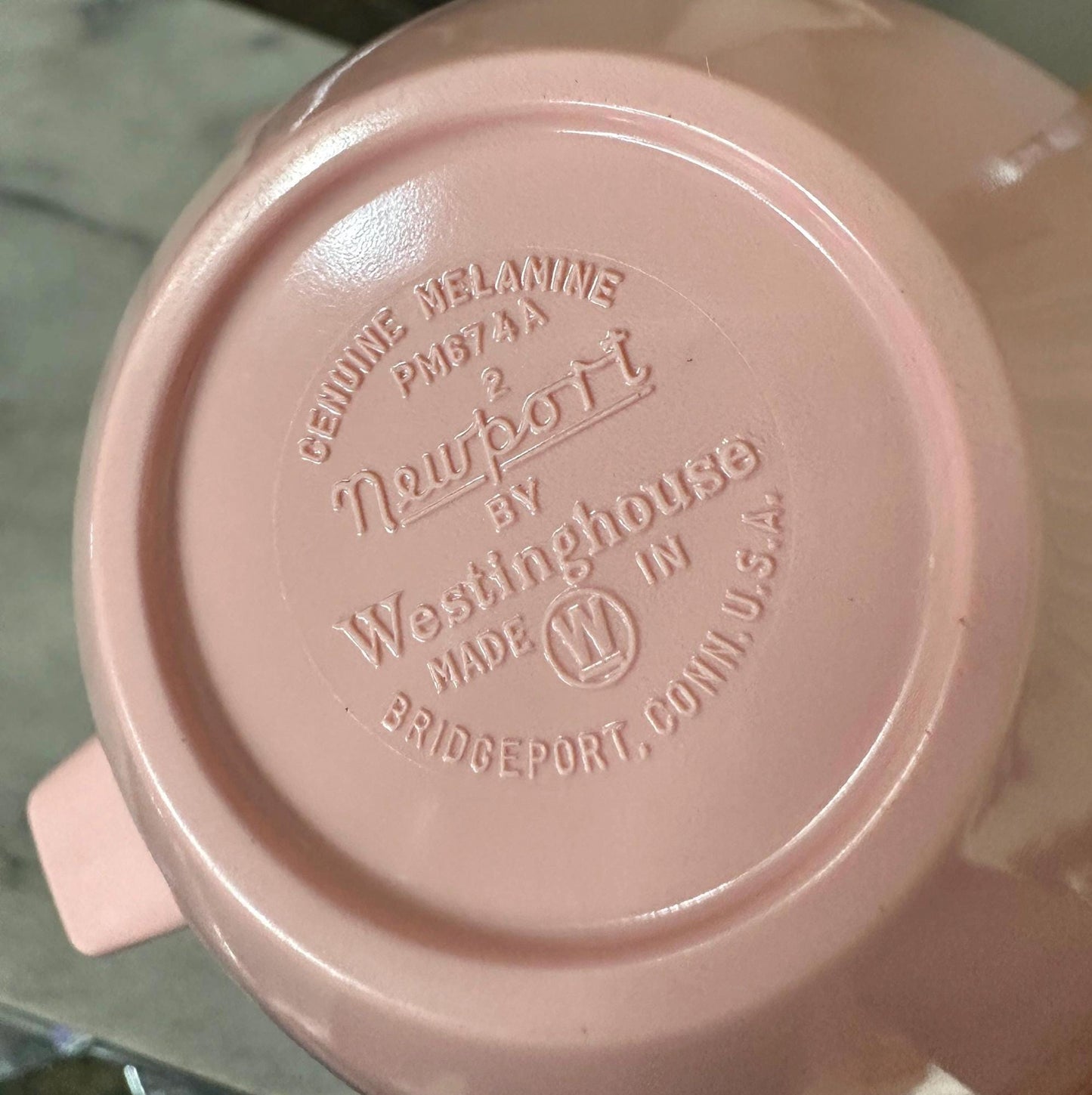 Vintage Westinghouse Pink Melamine Sugar Bowl and Creamer Set - MCM Kitchen