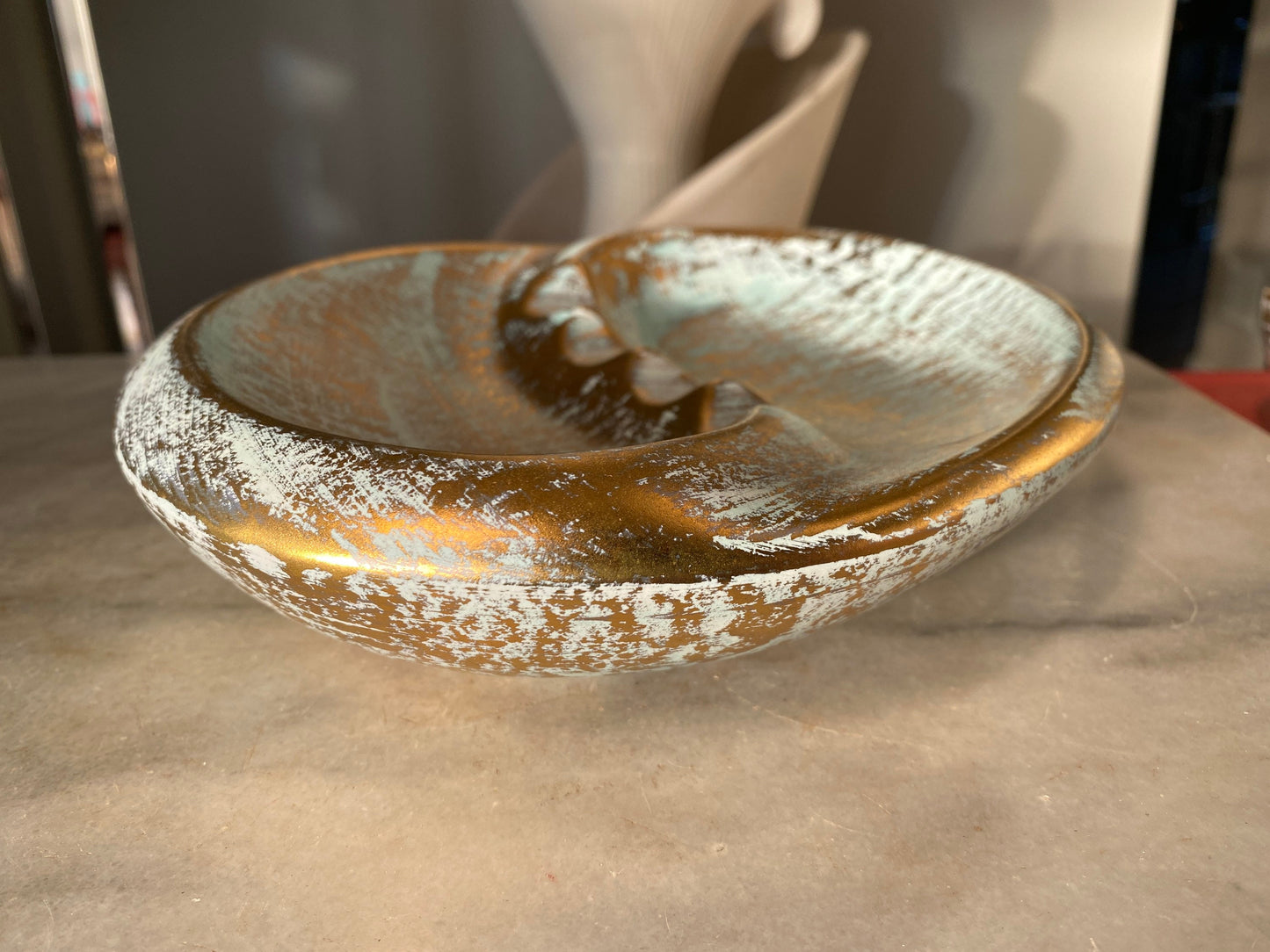 Vintage Stangl Pottery Mid Century Modern Ashtray Oval Antique Gold #3942