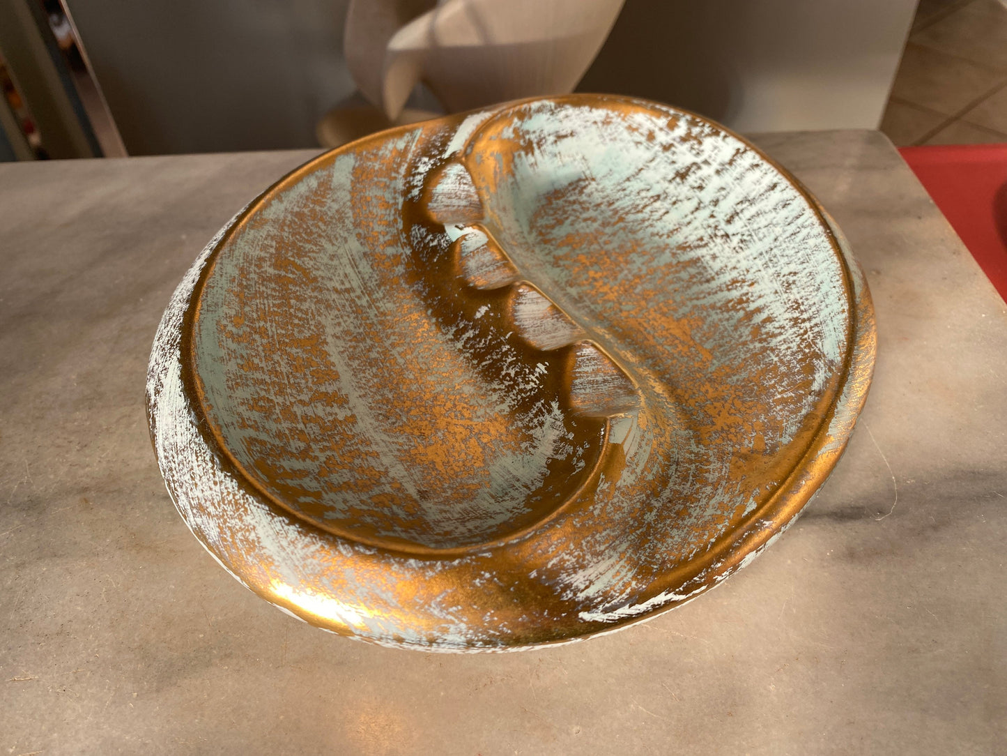 Vintage Stangl Pottery Mid Century Modern Ashtray Oval Antique Gold #3942
