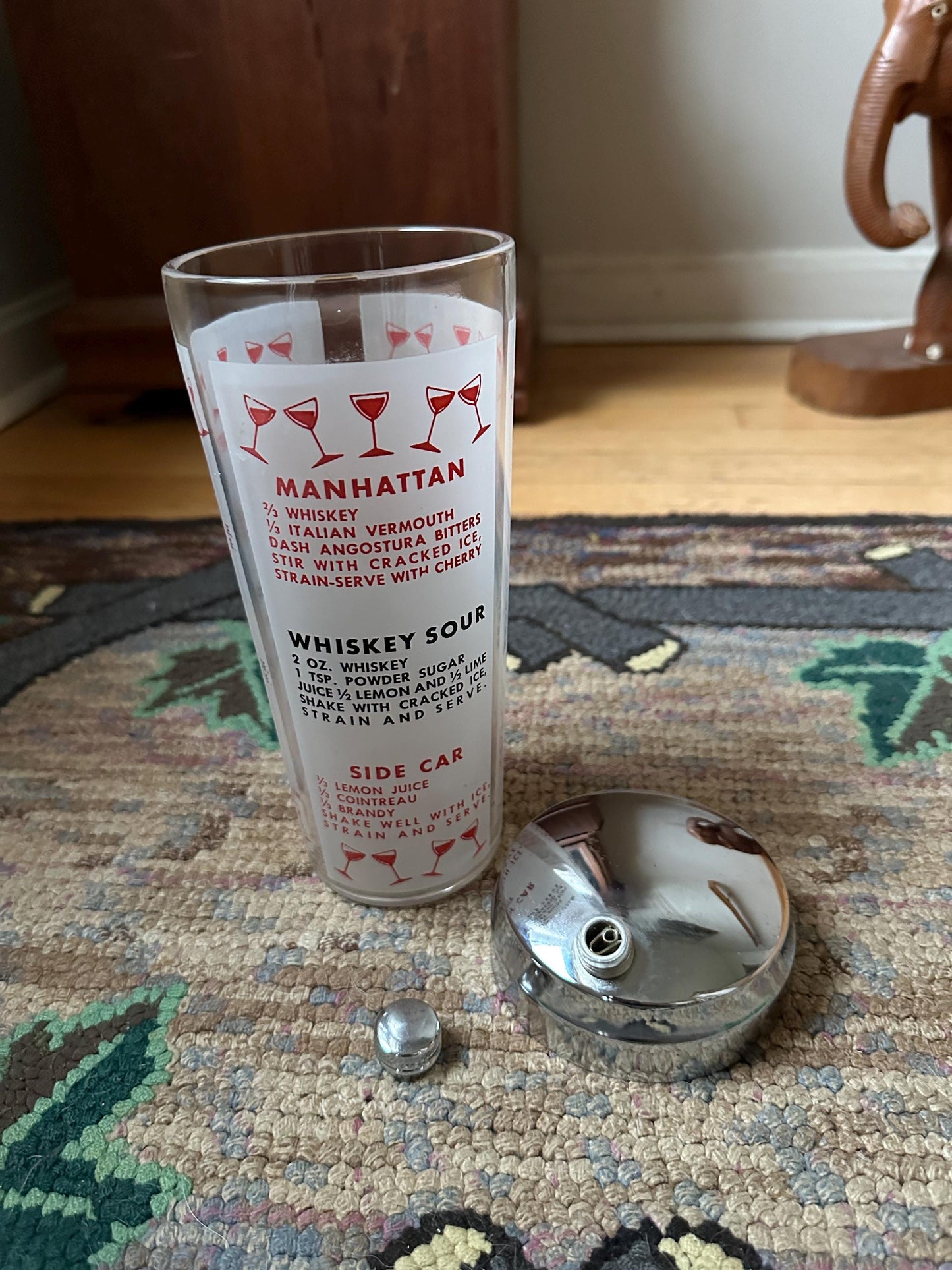 Mid Century Cocktail Shaker with Recipes: Retro Barware