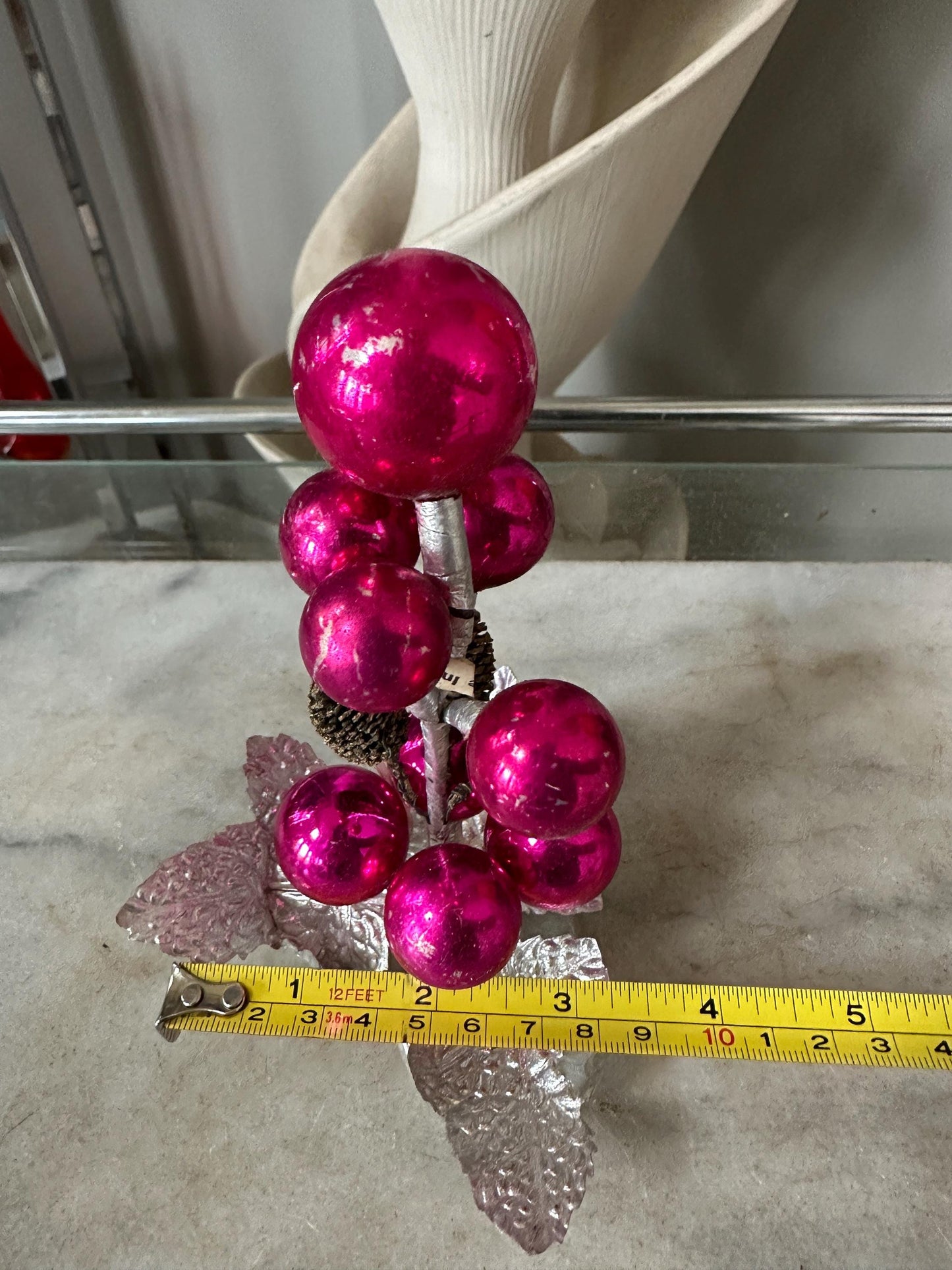 Kitschy Christmas Ornaments Set | Mercury Glass Tree, Putz Angel, Man (Made in Japan)