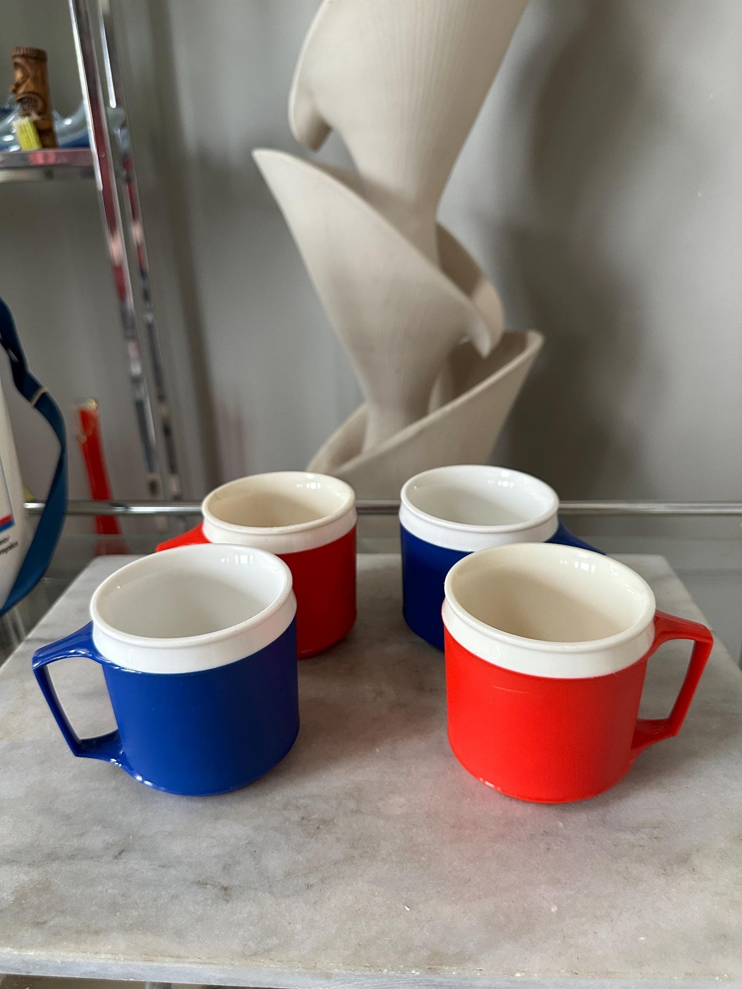 1984 Los Angeles Olympics Souvenir Thermos with Mugs | NOS