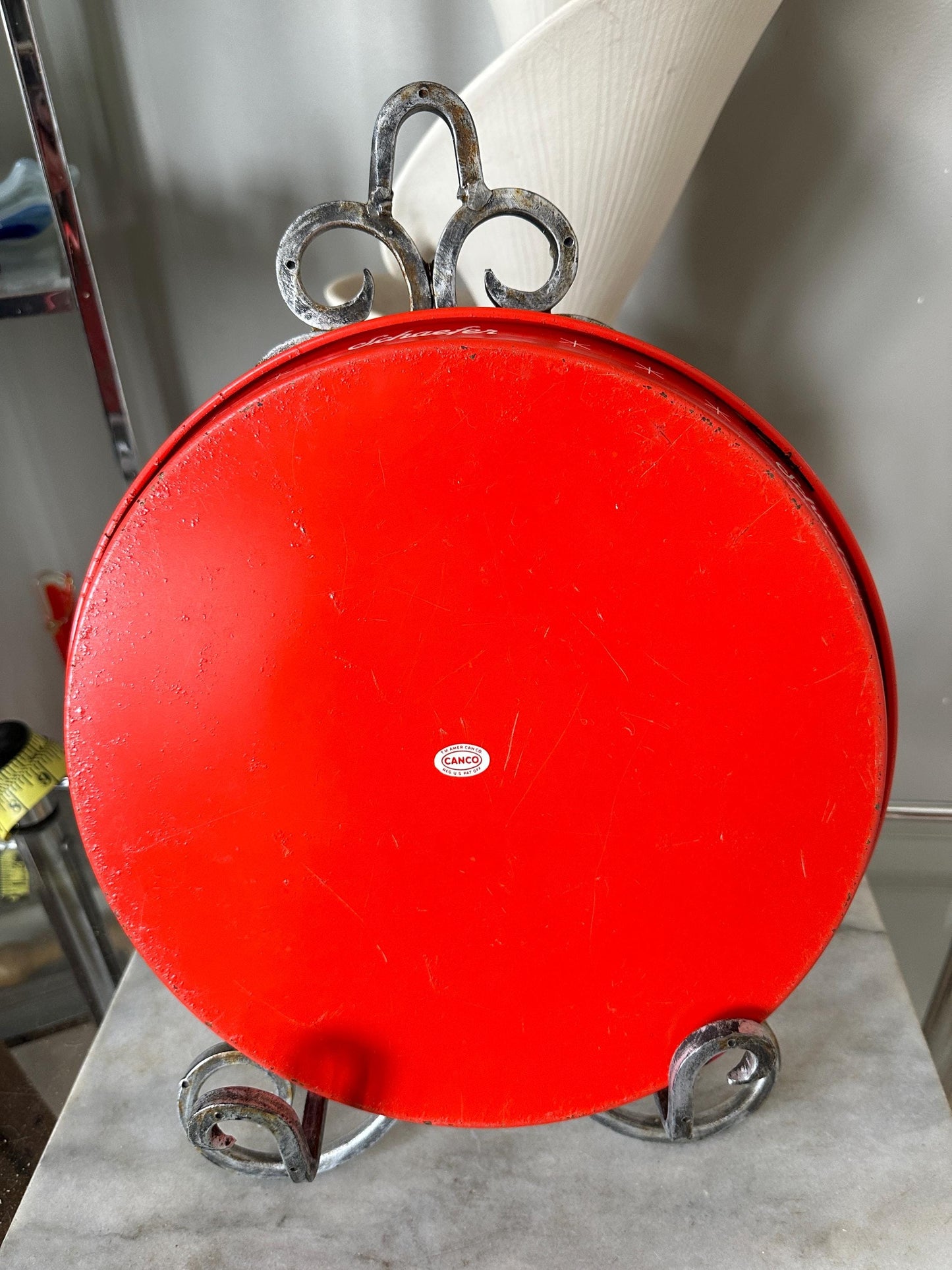 Vintage Schaefer Beer Ref Metal Bar Tray |  Beer Lover Gift Home Bar Accessories Authentic Schaefer Memorabilia Round Serving Tray