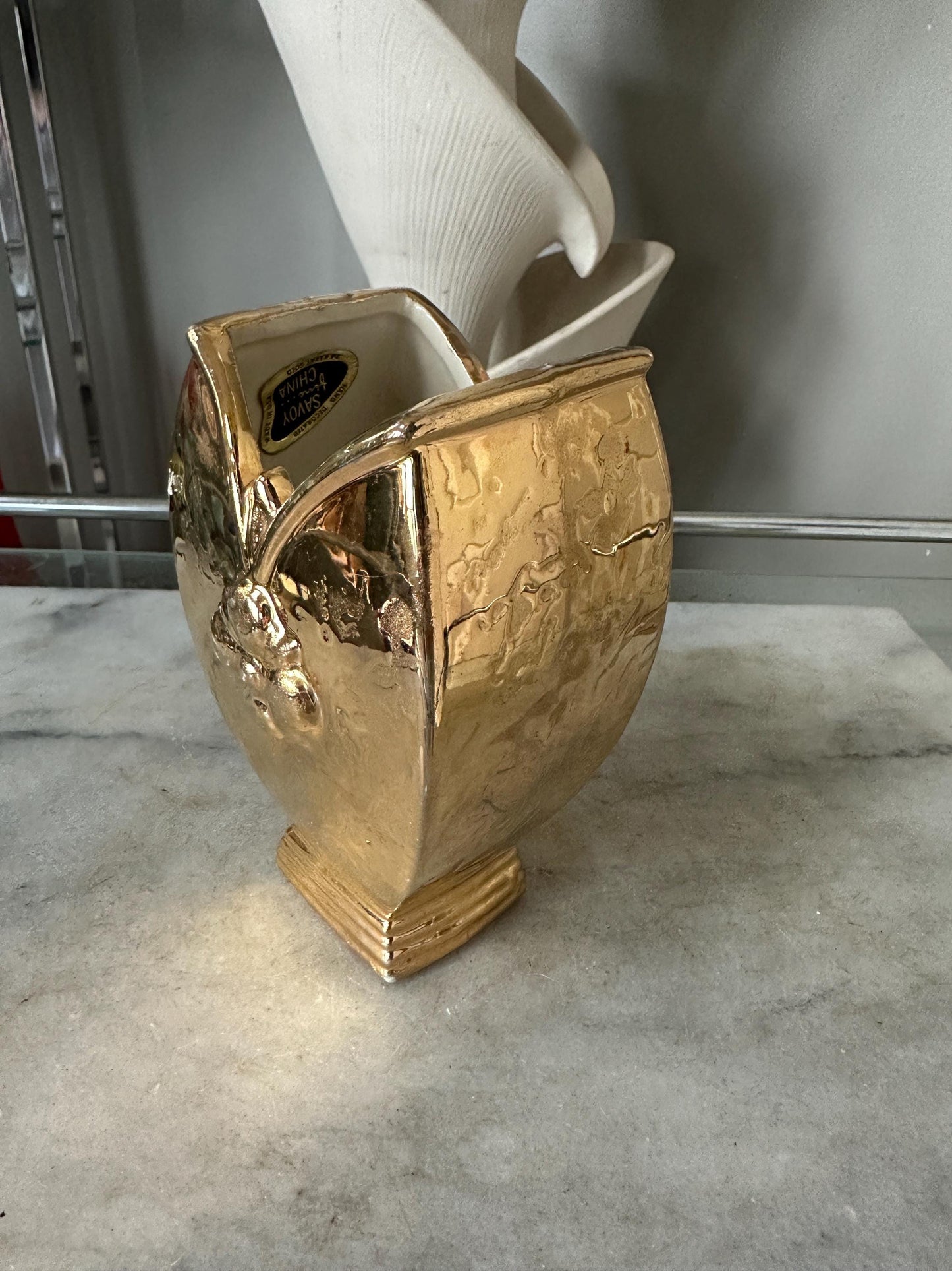 Vintage Savoy 22k Weeping Gold Vase