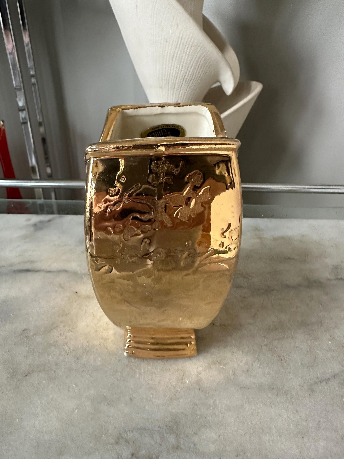 Vintage Savoy 22k Weeping Gold Vase
