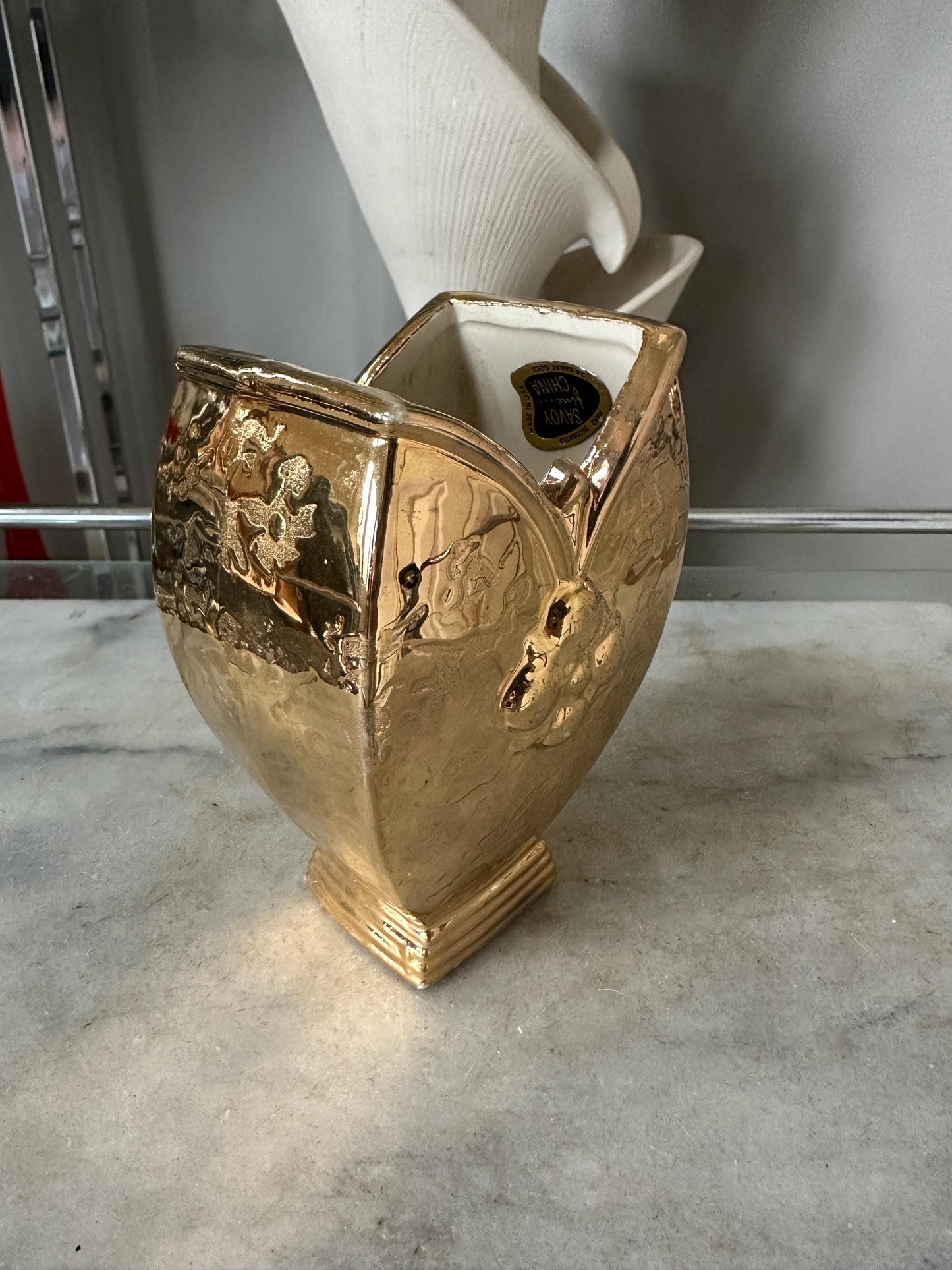 Vintage Savoy 22k Weeping Gold Vase