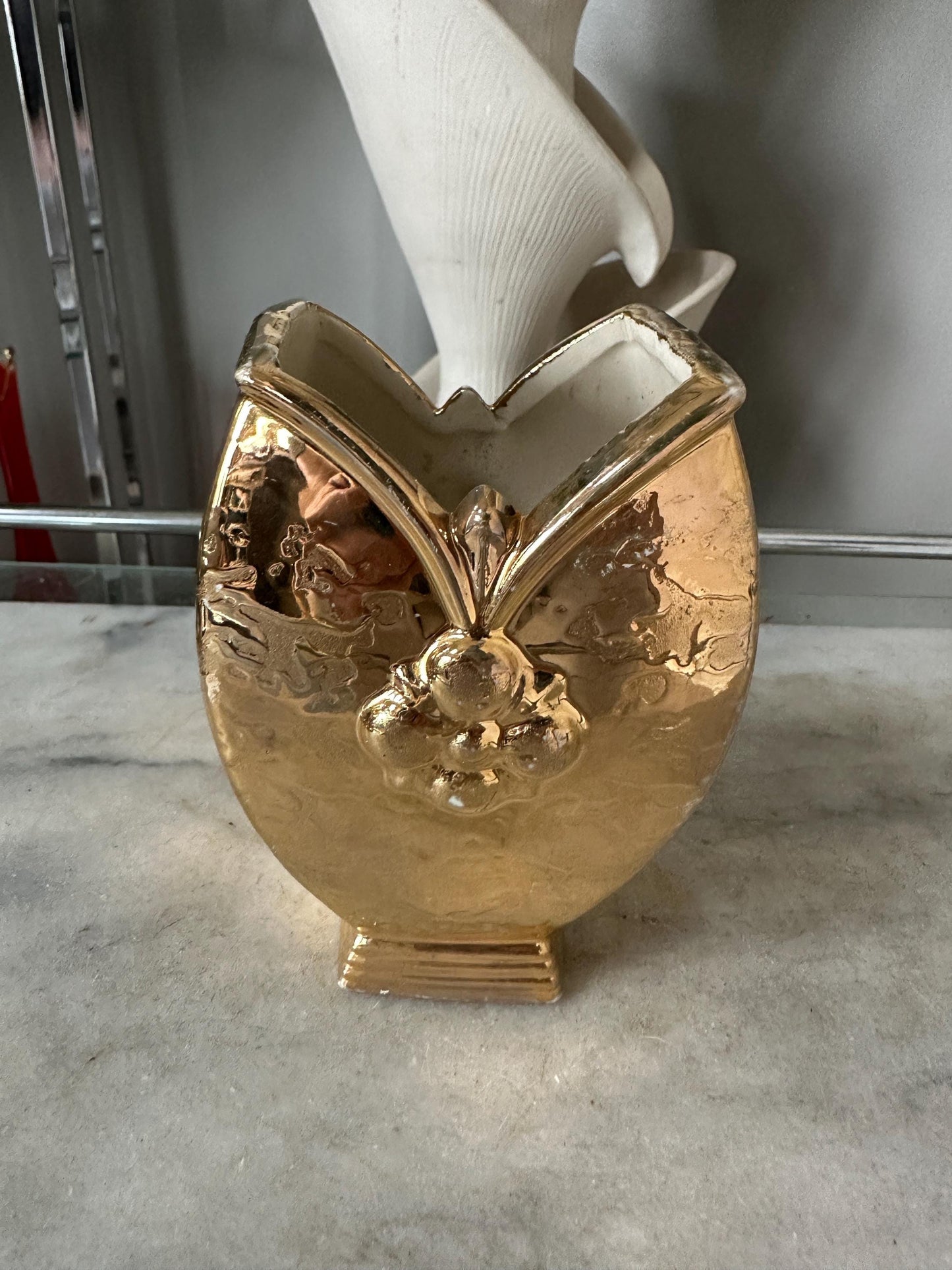 Vintage Savoy 22k Weeping Gold Vase