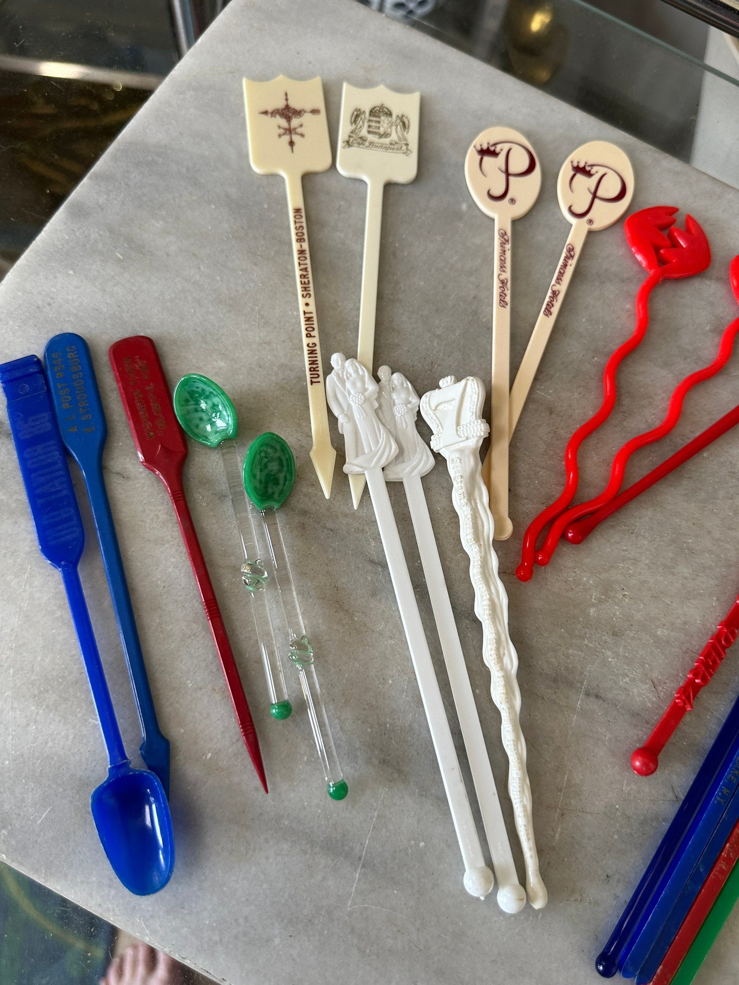1950s Vintage Cocktail Shaker with Sports Theme and Stirrers