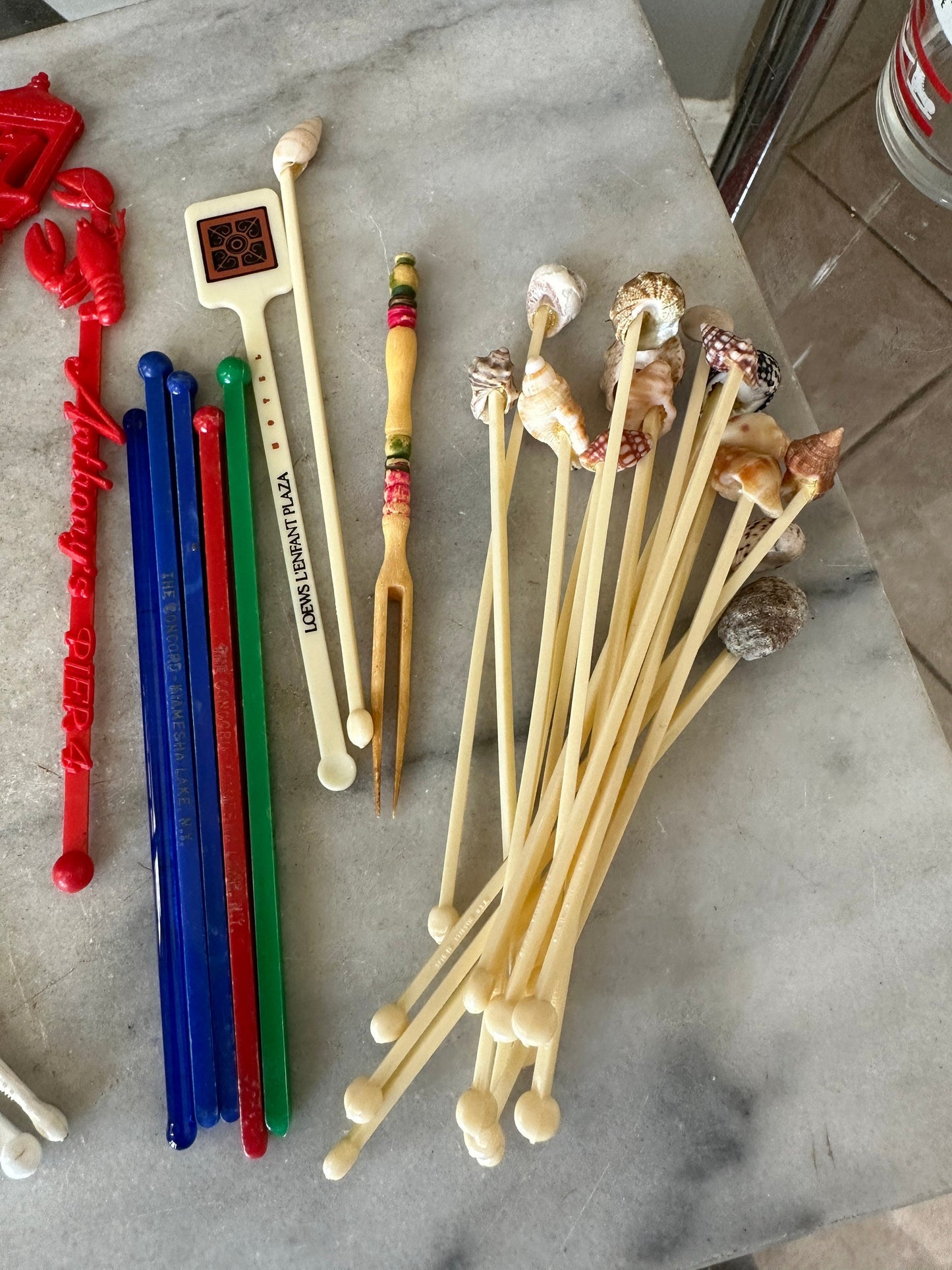 1950s Vintage Cocktail Shaker with Sports Theme and Stirrers