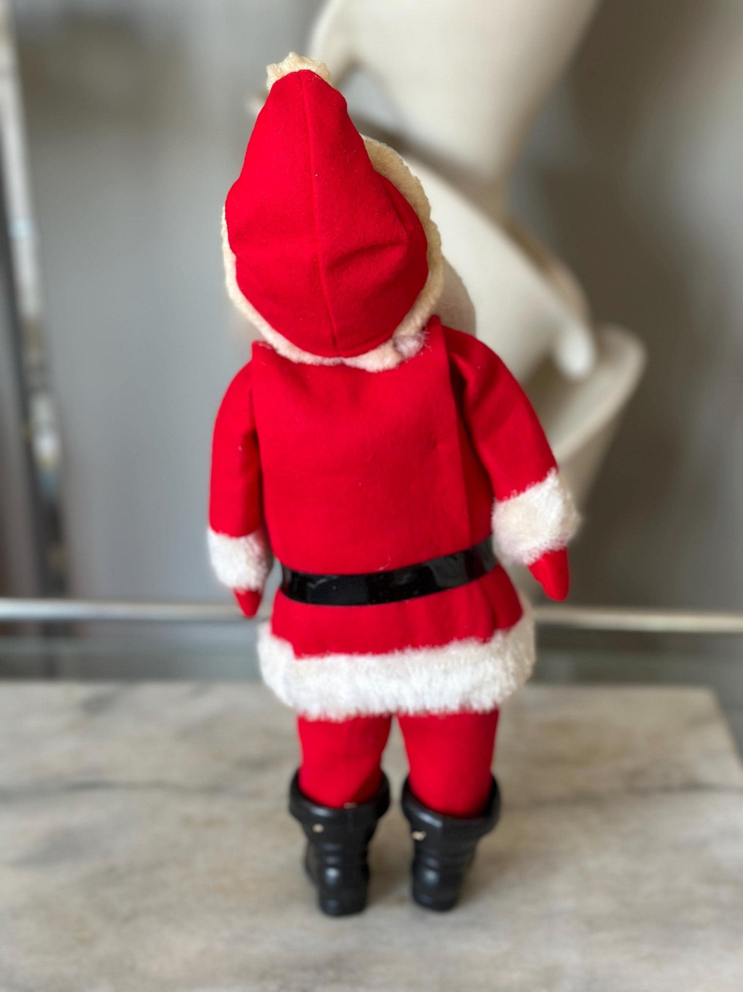 Vintage 1950s Poseable Santa Claus Doll: Rubber Face, Blue Eyes, 14" Collectible