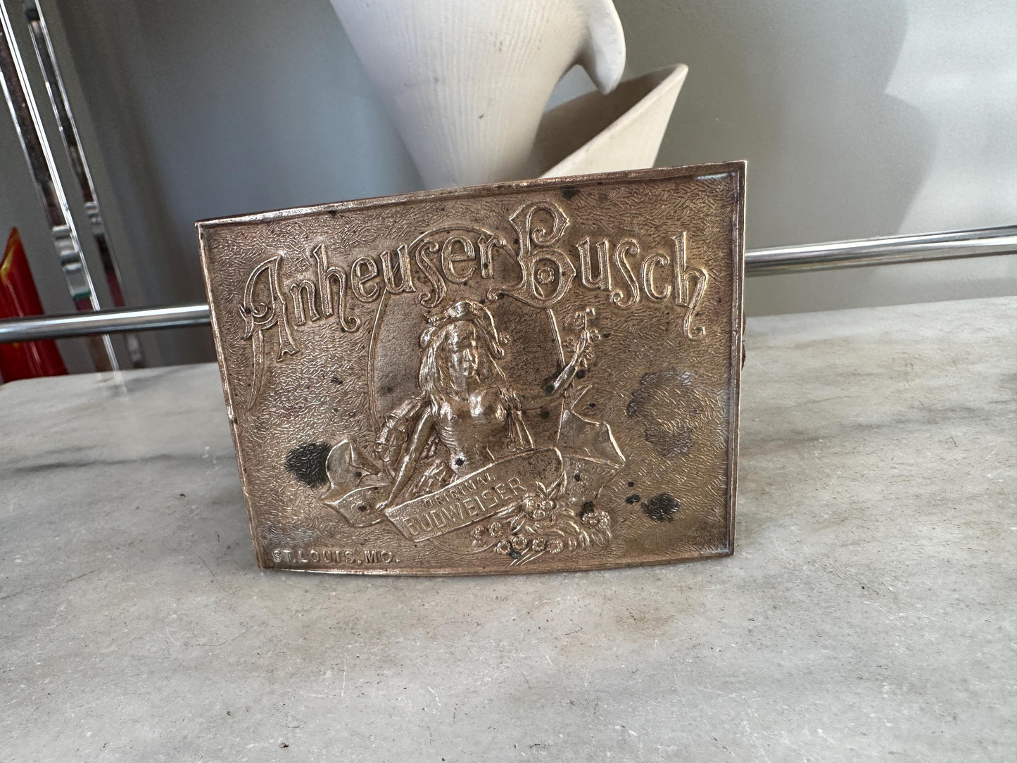 Anheuser Busch Budweiser Beer Sexy Woman Vintage Belt Buckle