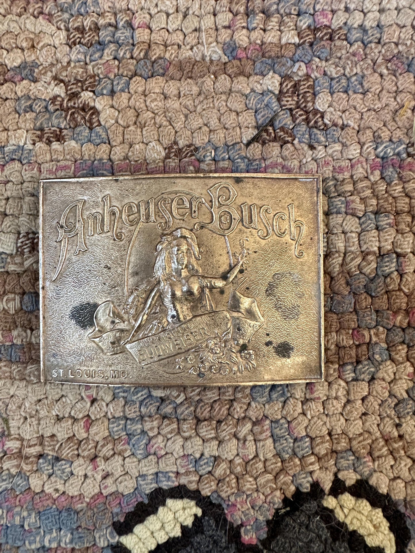 Anheuser Busch Budweiser Beer Sexy Woman Vintage Belt Buckle