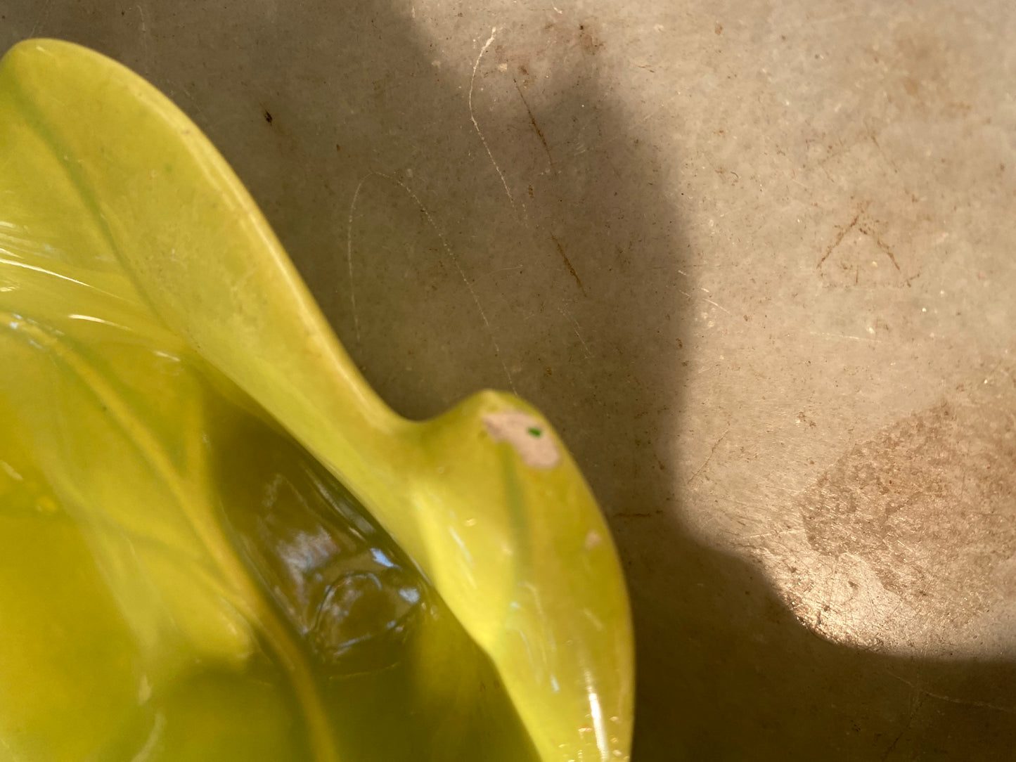 Vintage Gilner Pixie Elf Pottery Leaf Candy Dish - 1940s Kitsch Tray