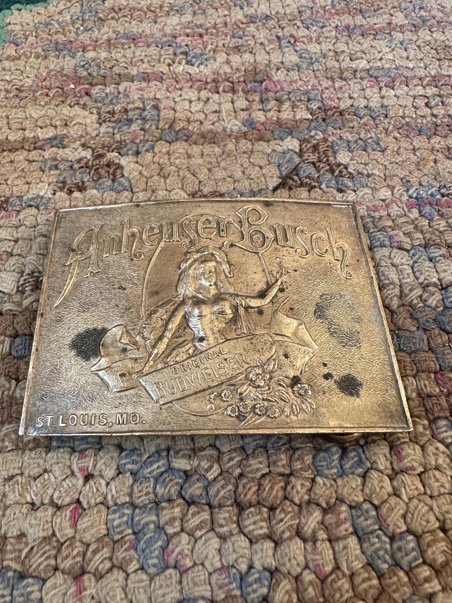 Anheuser Busch Budweiser Beer Sexy Woman Vintage Belt Buckle