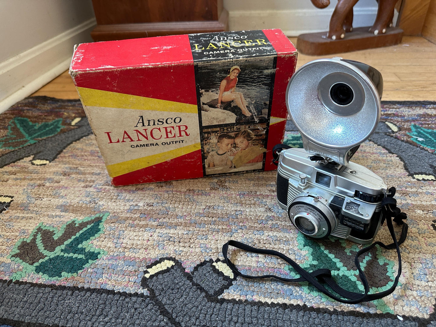 Ansco Lancer LG Camera Set: 1960s German Metal Camera with Flash