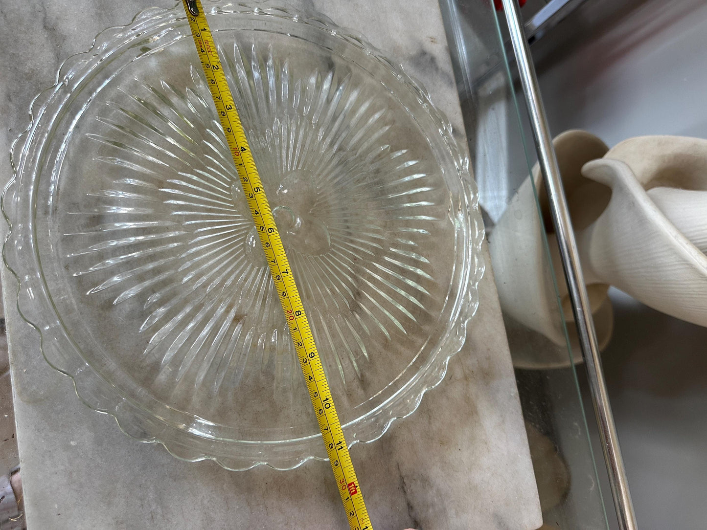 1950s Vintage Chrome Cake Saver with Glass Plate: Mid-Century Kitchen Storage