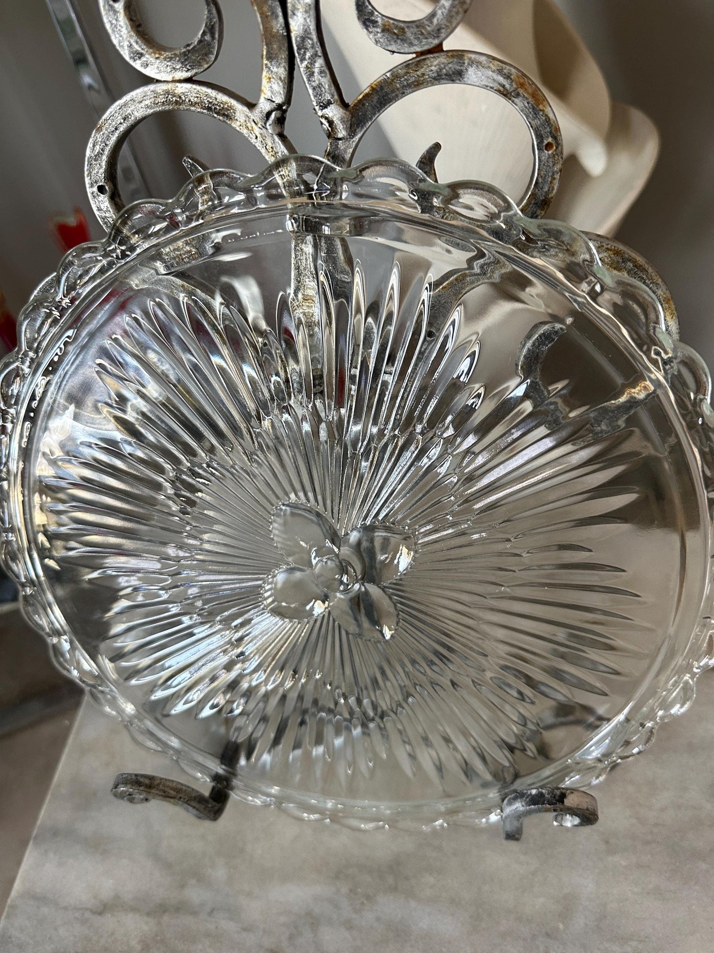 1950s Vintage Chrome Cake Saver with Glass Plate: Mid-Century Kitchen Storage