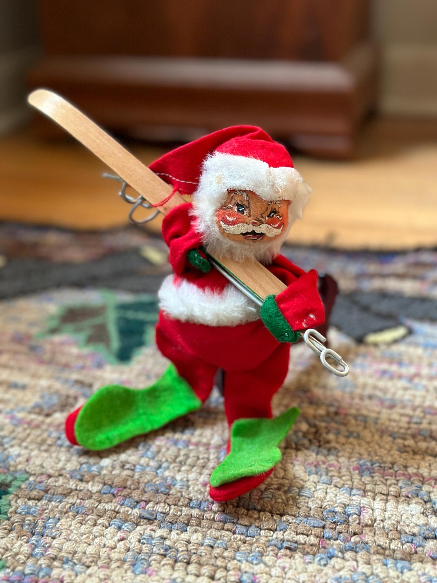 Vintage 1970 Annalee Santa Skier Doll, Rare Figure
