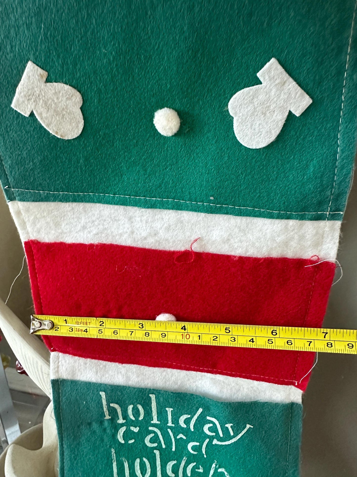 Vintage Felt Santa Card Holder: Retro Christmas Wall Hanging, Made in Japan, Christmas Kitsch