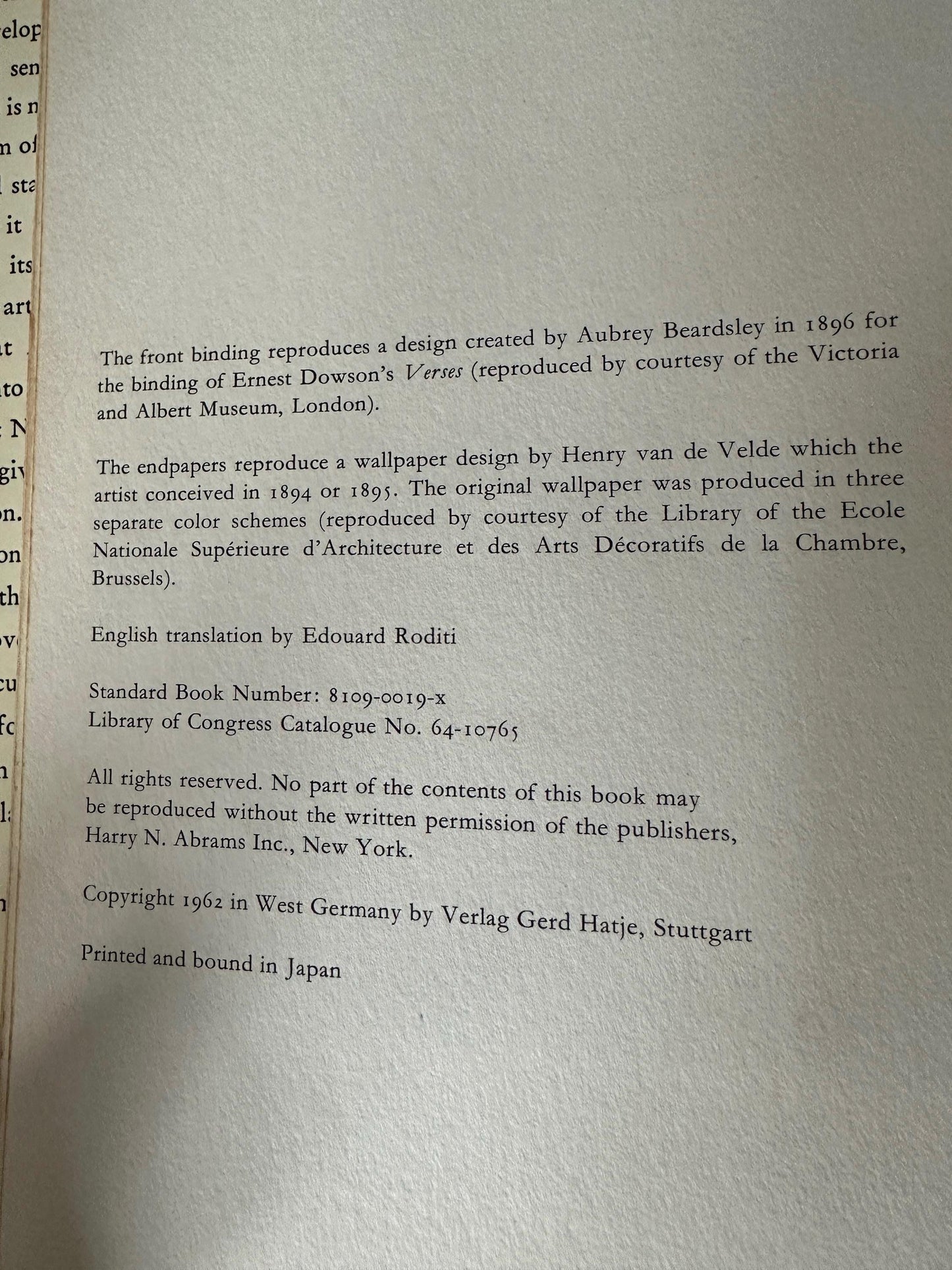 1962 Art Nouveau Book by Robert Schmutzler: First American Edition Hardcover