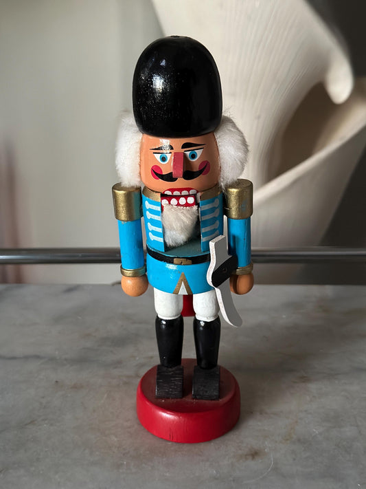 Vintage Nutcracker Soldier W/ Sword 7.75” H Taiwan Christmas Holiday Decoration