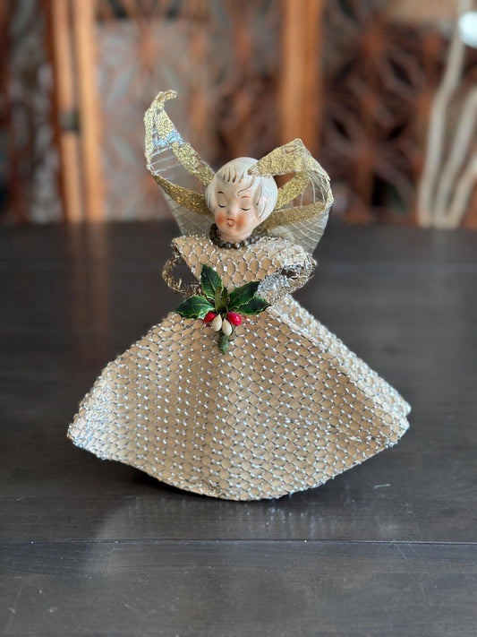 Vintage Holt Howard Christmas Angel Tree Topper, Mid-Century Holiday Decor, MCM Christmas Kitsch