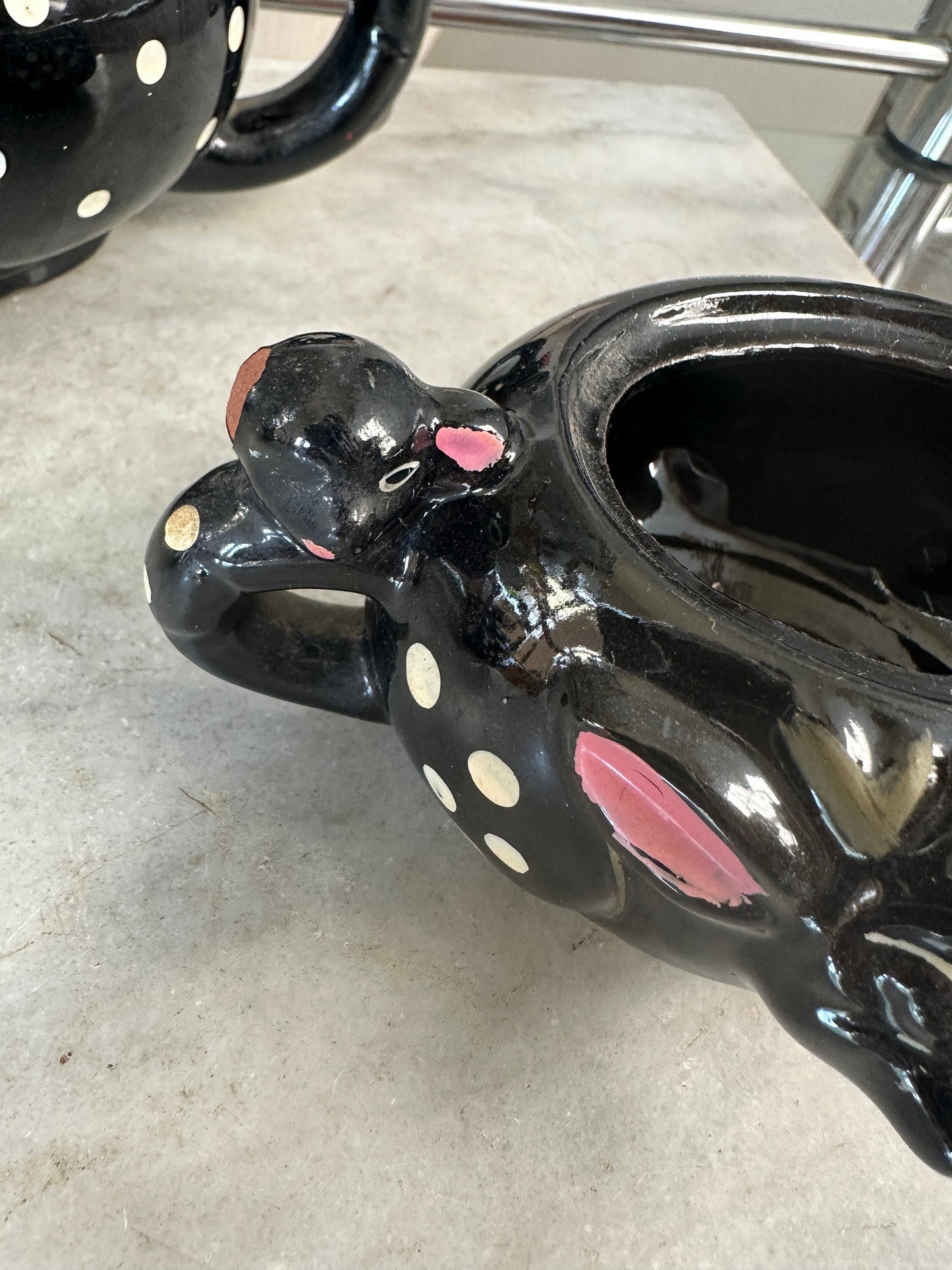 MCM Rudolph the Red Nosed Reindeer Christmas  Tea Pot, Creamer, Sugar Bowl & Lid - Royal Sealy Redware Deer Pattern Stacking Tea Set, Japan