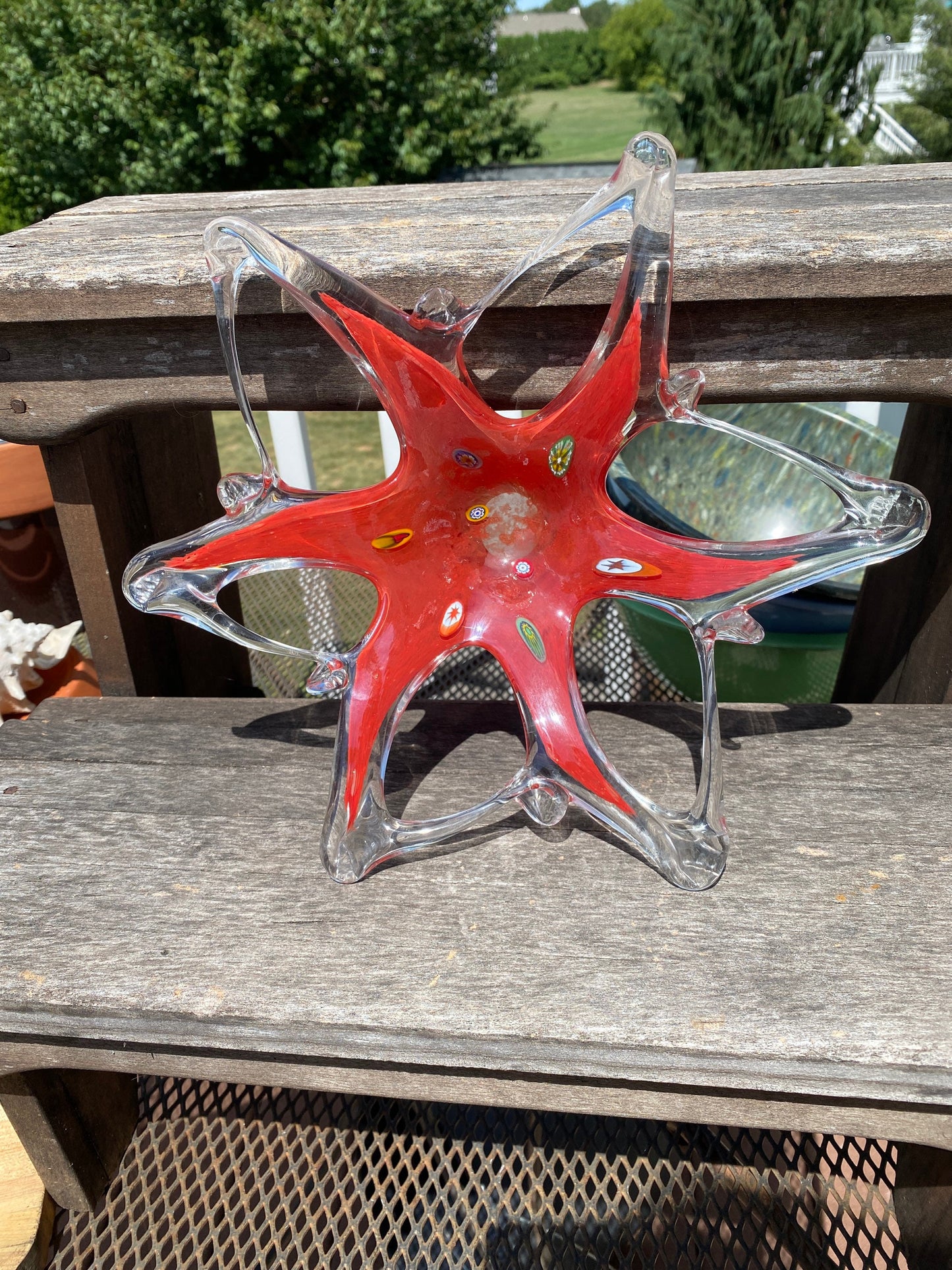 Millefiori Art Glass Bowl | Mid-Century Murano Style Centerpiece