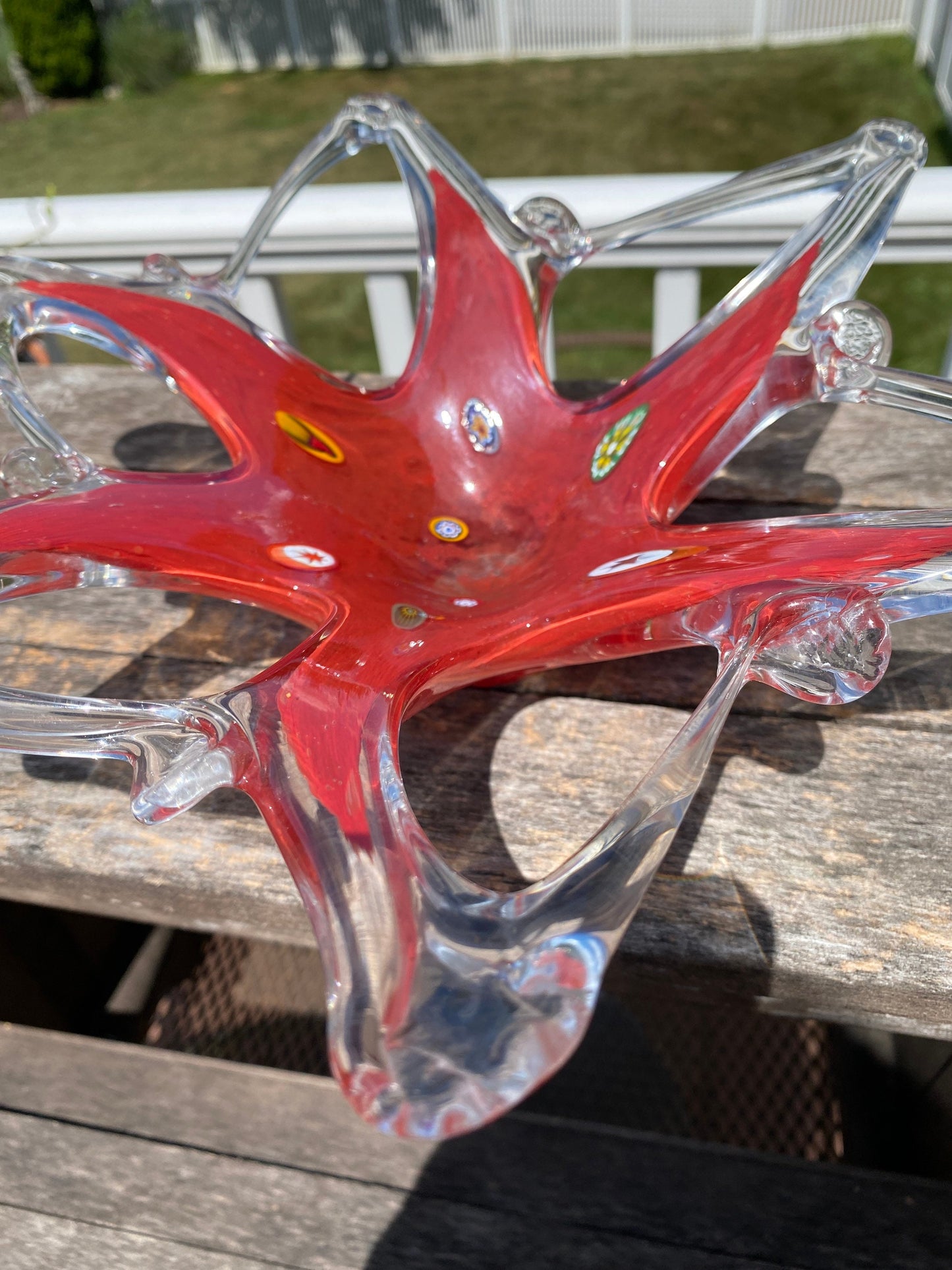 Millefiori Art Glass Bowl | Mid-Century Murano Style Centerpiece