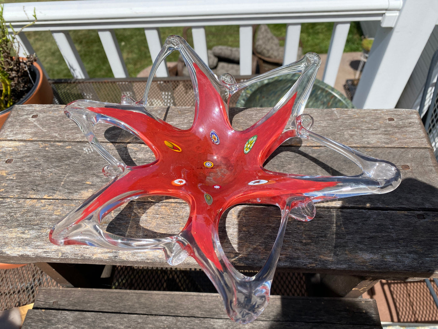 Millefiori Art Glass Bowl | Mid-Century Murano Style Centerpiece