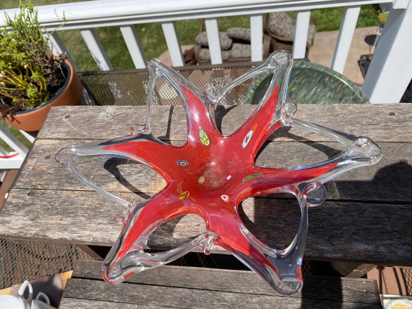 Millefiori Art Glass Bowl | Mid-Century Murano Style Centerpiece