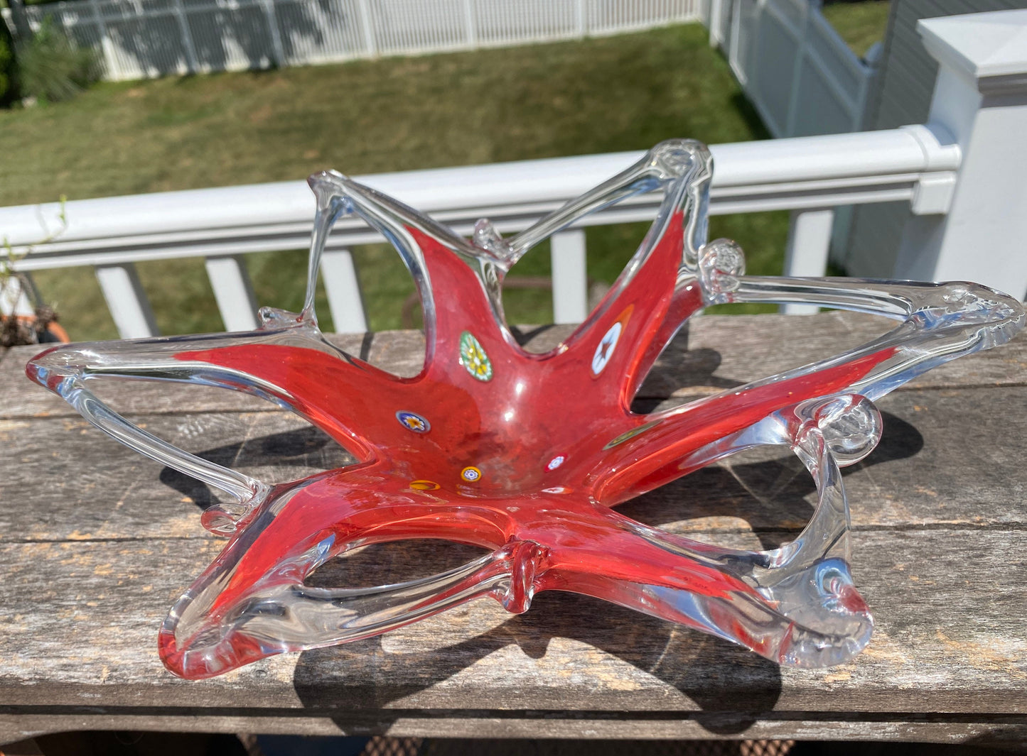 Millefiori Art Glass Bowl | Mid-Century Murano Style Centerpiece