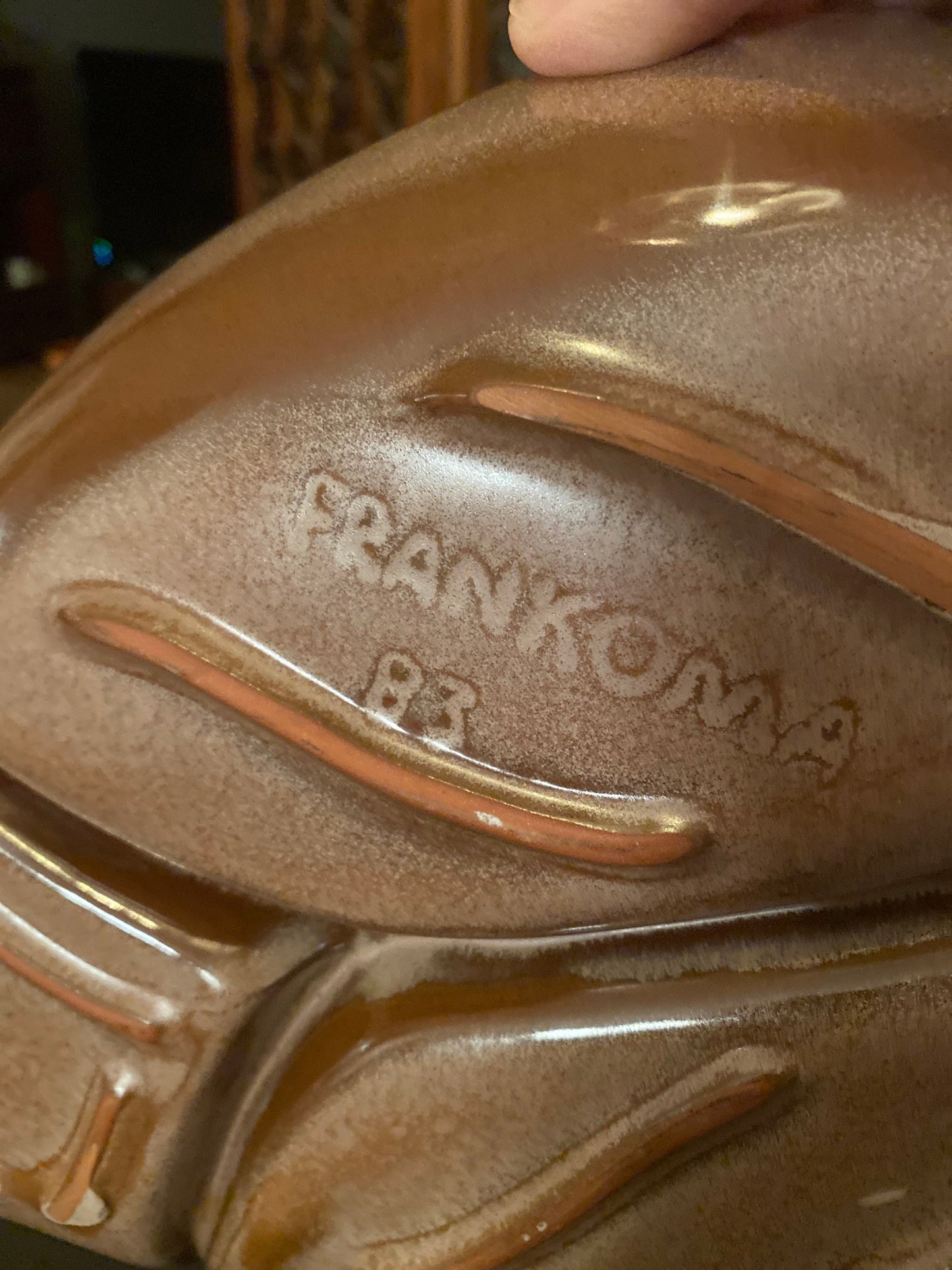 MCM Frankoma Pottery Divided Leaf Bowl | Frankoma 83 Divided Dish | Mid Centery Modern