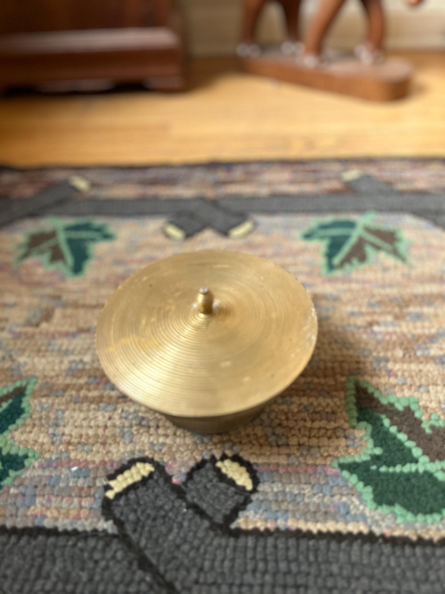 Vintage SARNA Brass Bowl with Lid: 6" Rice Bowl
