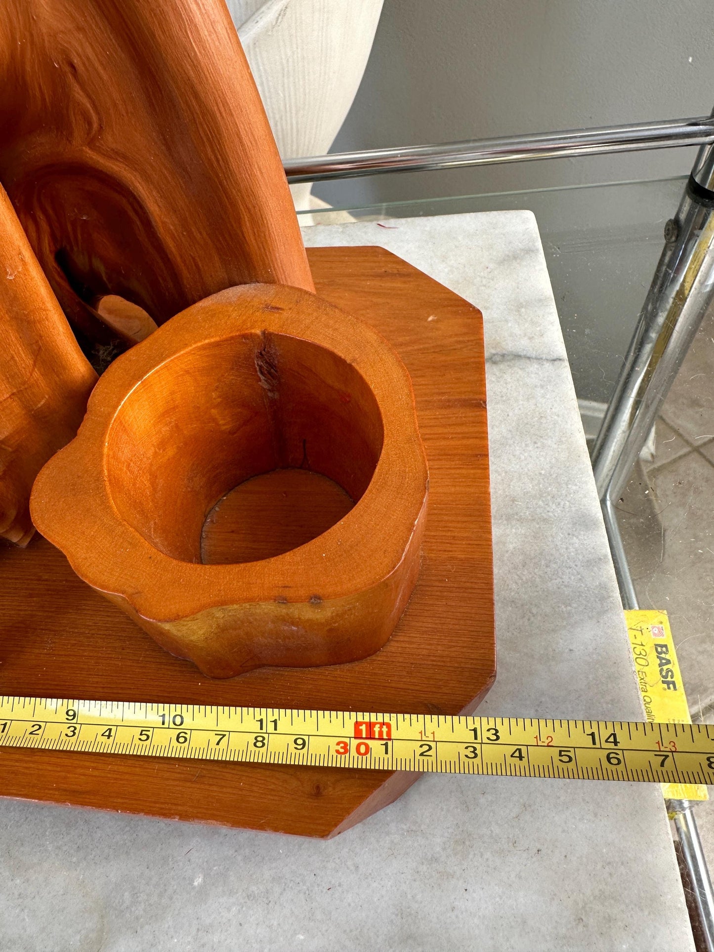 MCM Driftwood Table Lamp with Nightlight: Coastal Boho Decor