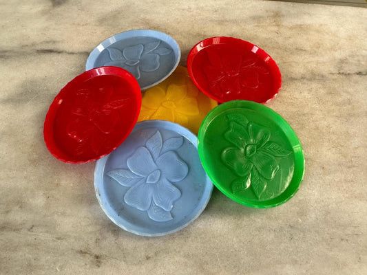 Vintage Tiki Bar Coasters (Set of 6) - Hawaiian Hibiscus Retro Decor