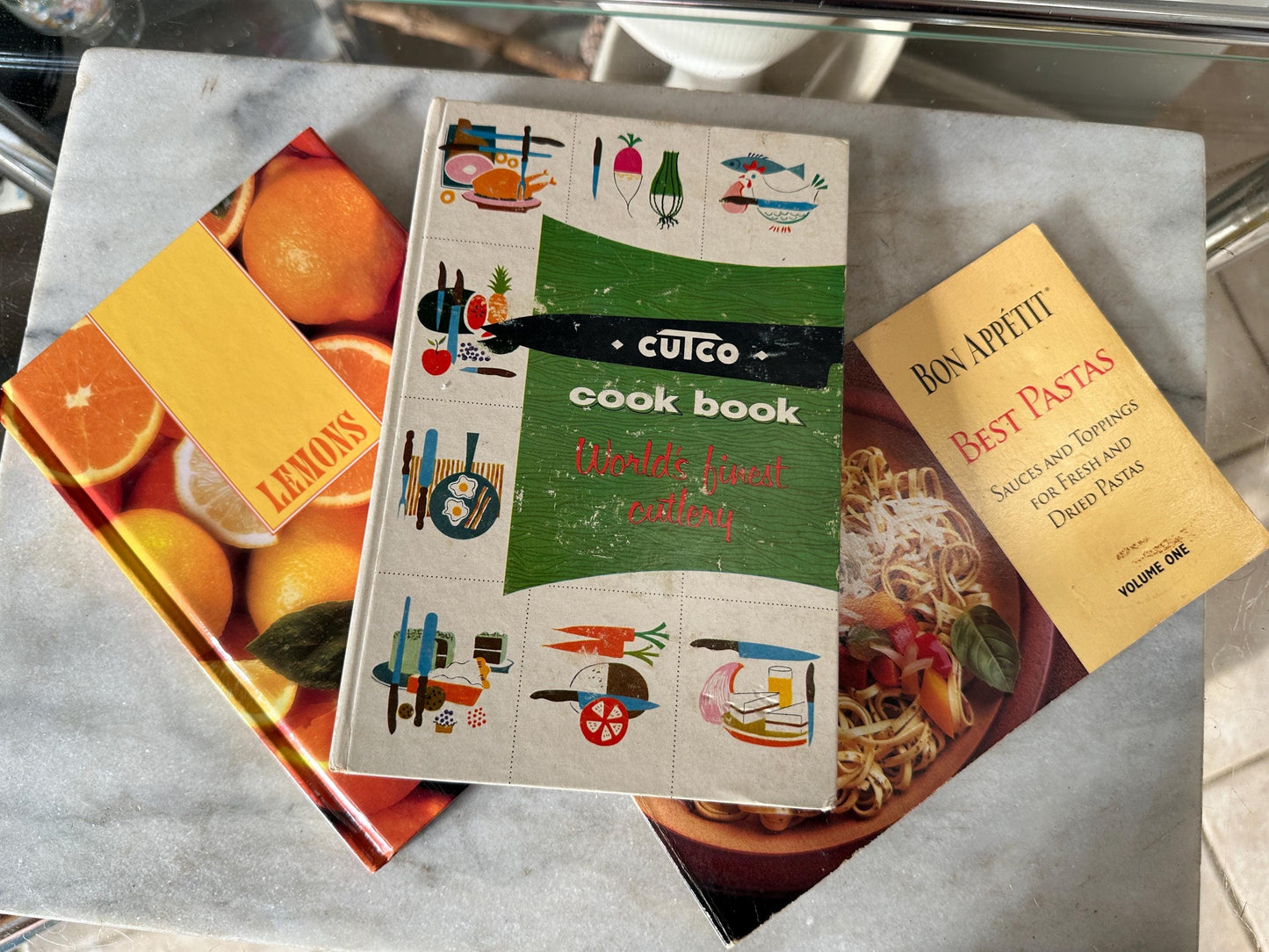 Vintage Cookbook Collection (Set of 3): Cutco, Lemons, Bon Appétit Pasta