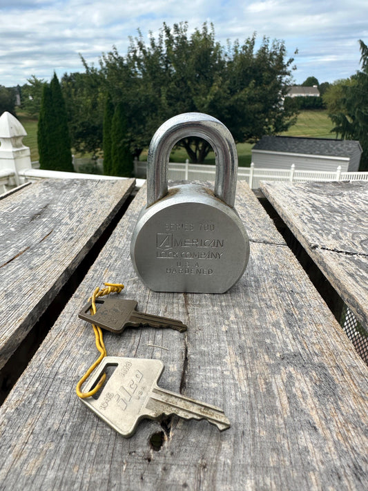 Vintage American Lock Co. Padlock: Hardened Steel, With Keys, USA Made