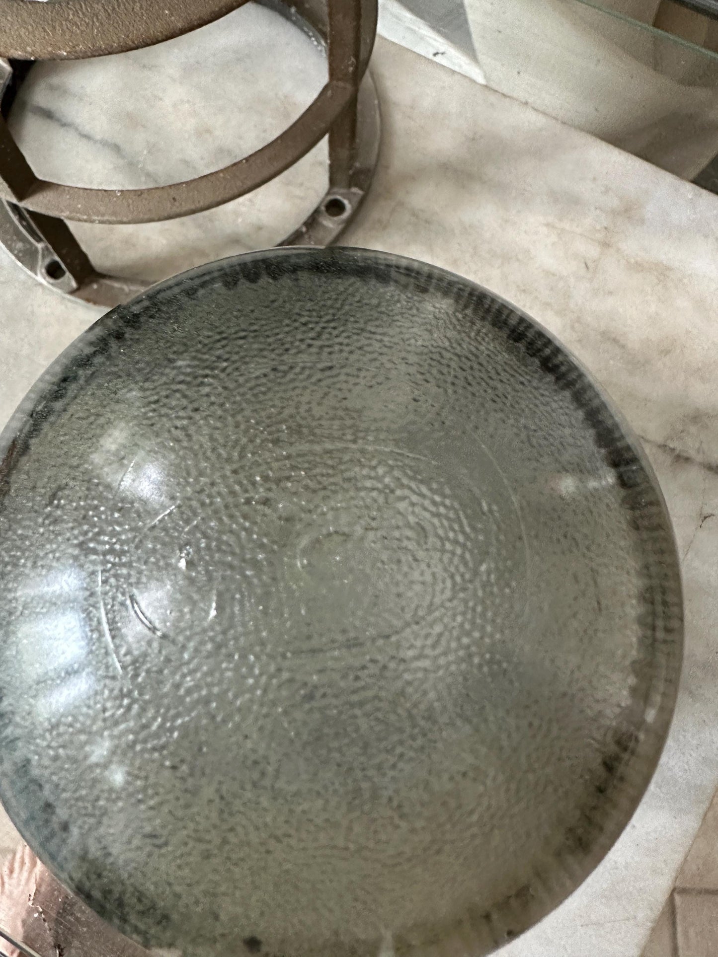 Vintage Explosion Proof Industrial Cage Light Frame with Rab Glass Shade PLEASE READ DESCRIPTION