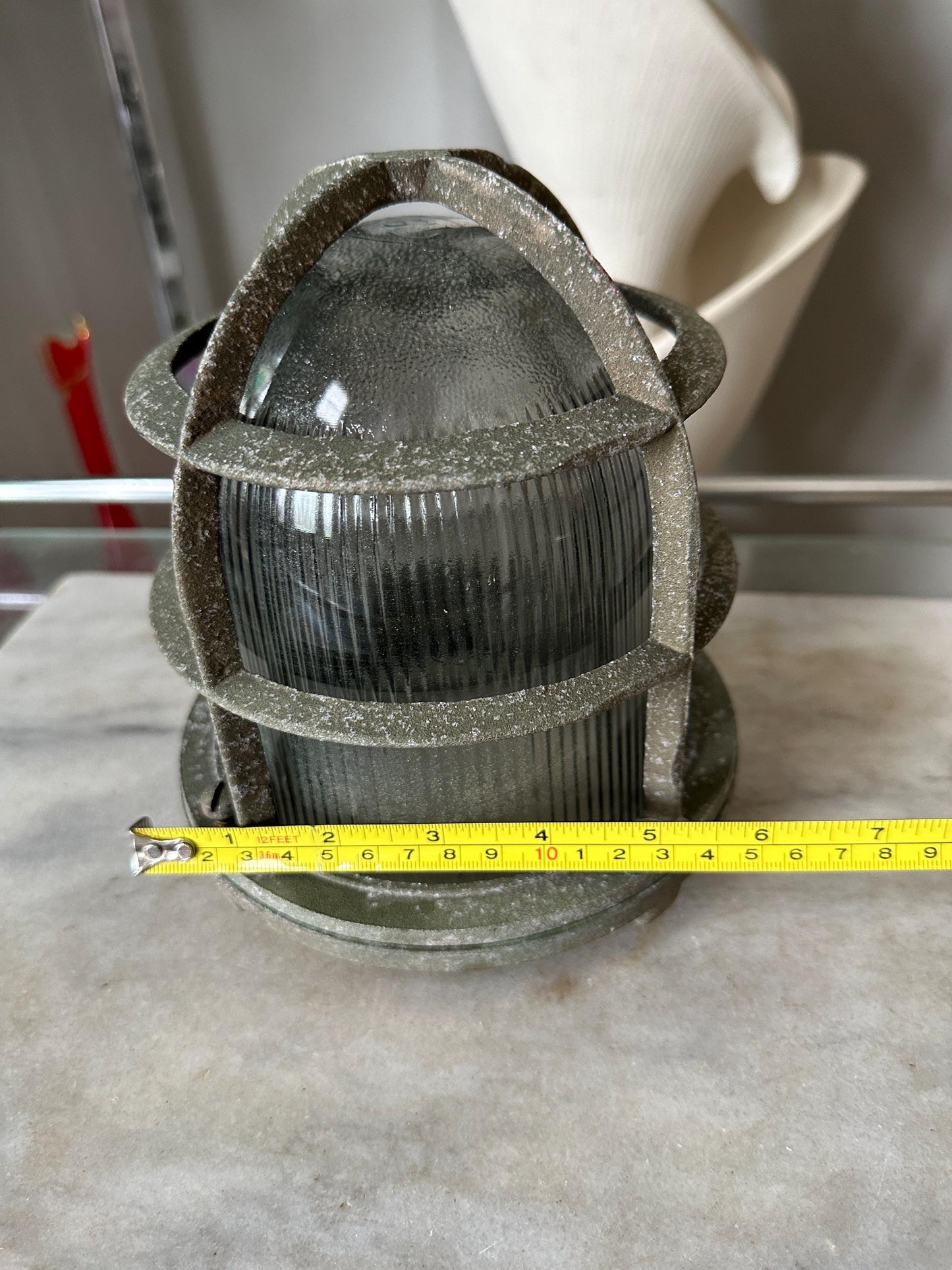 Vintage Explosion Proof Industrial Cage Light Frame with Rab Glass Shade