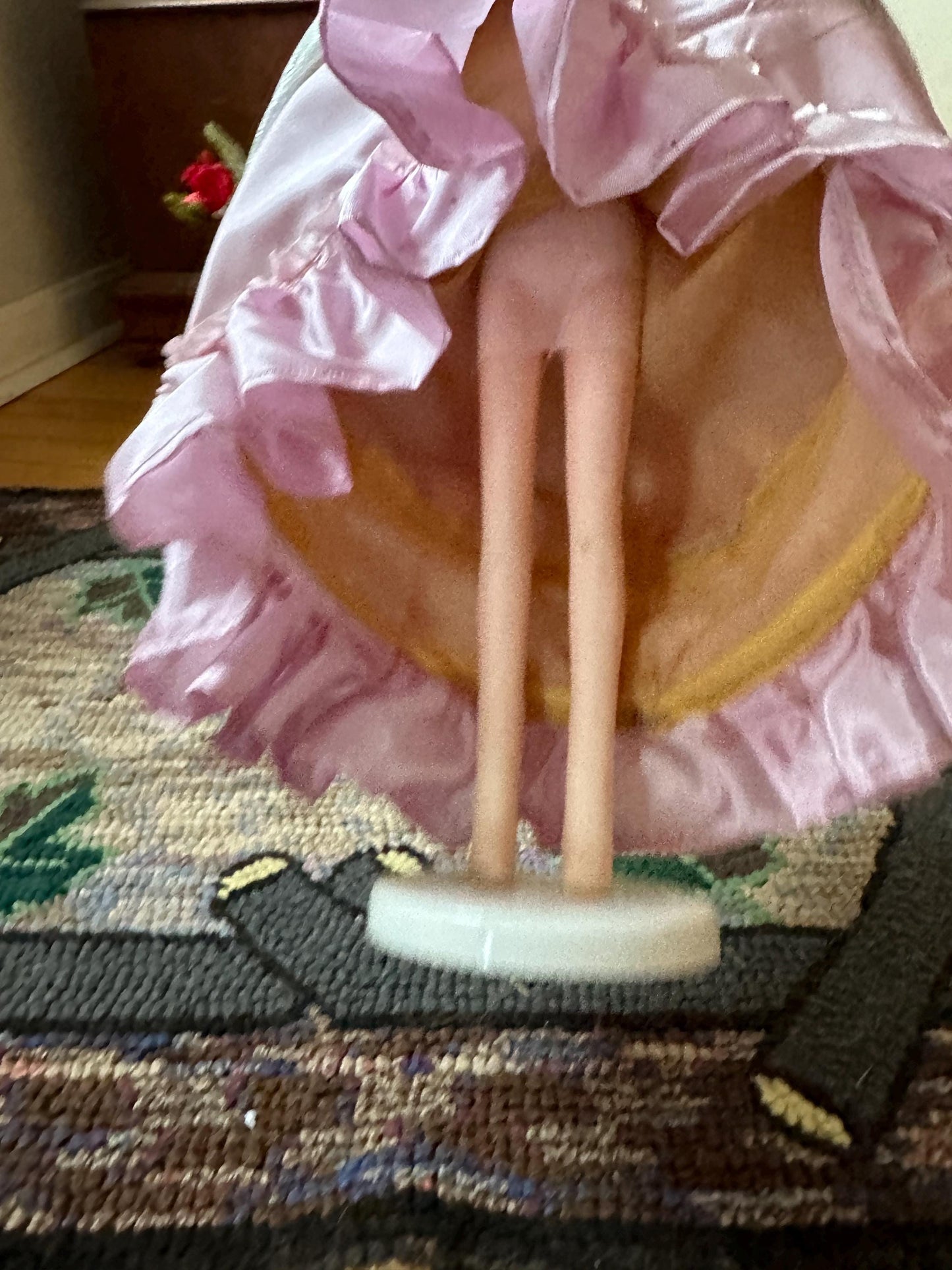 Vintage Korea Bradley Doll Seventies Cloth Face Doll On Stand