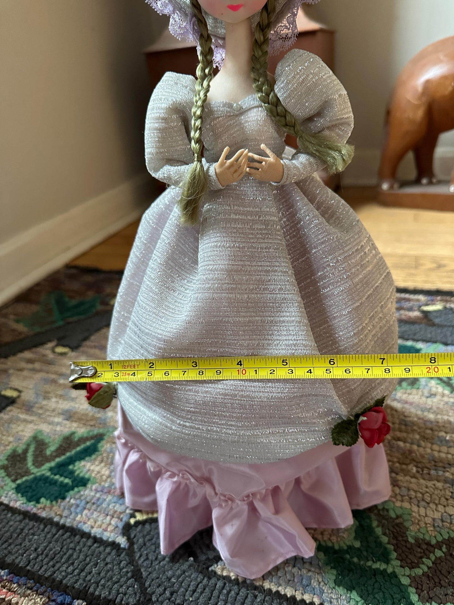 Vintage Korea Bradley Doll Seventies Cloth Face Doll On Stand