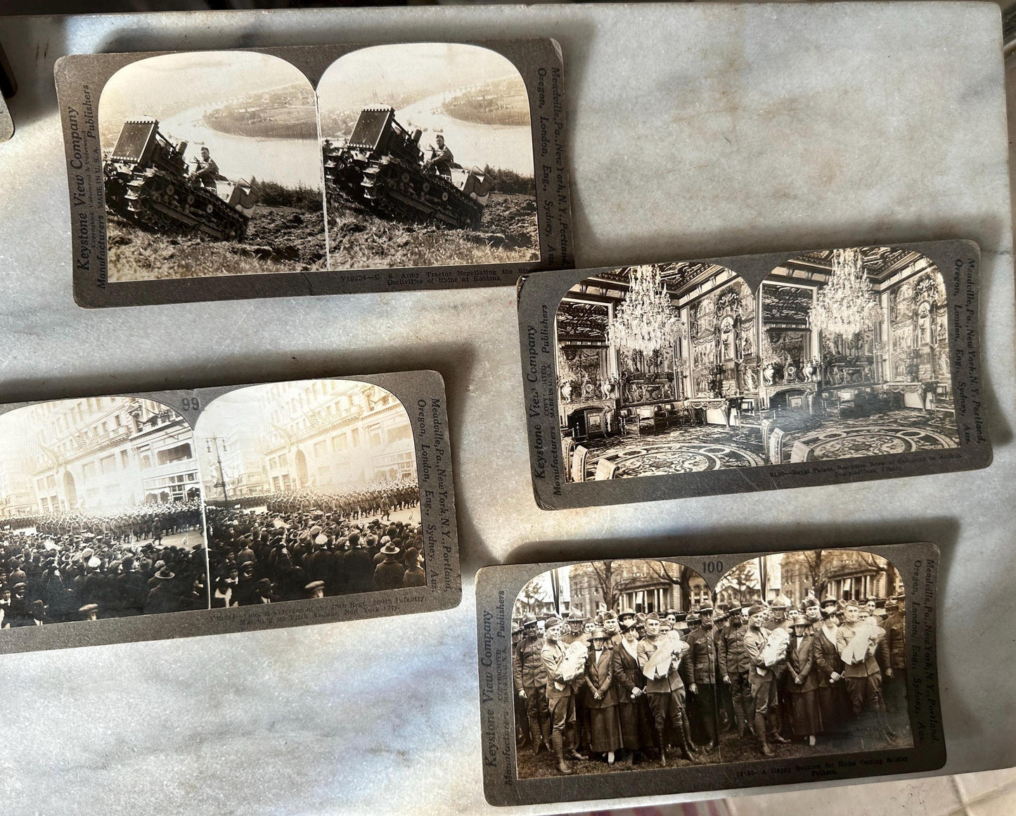 Antique Set of Ten (10) 1900s Keystone Stereoviews WWI War Images