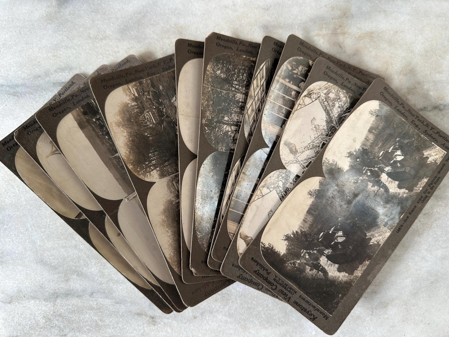 Antique Set of Ten (10) 1900s Keystone Stereoviews WWI War Images