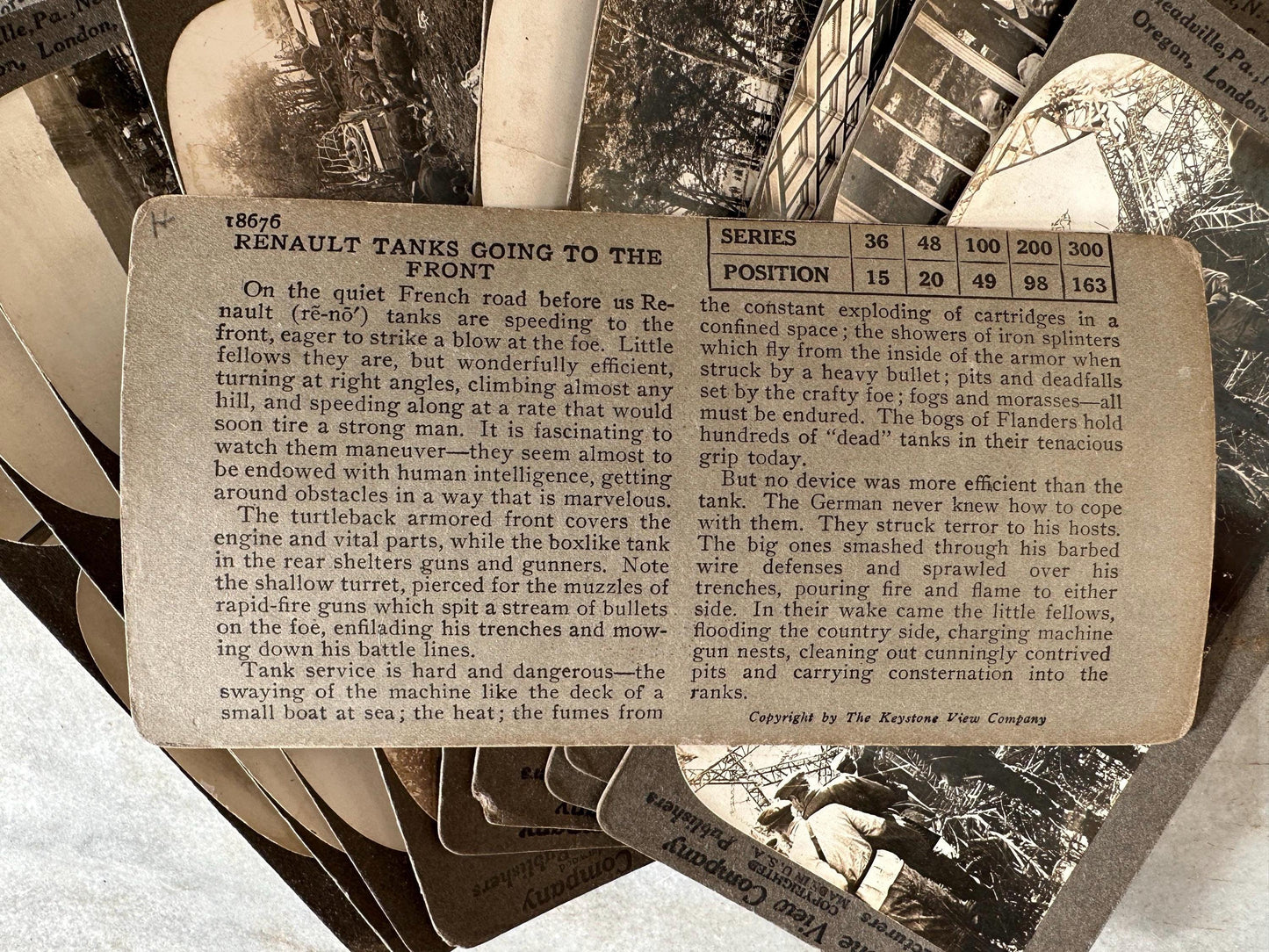 Antique Set of Ten (10) 1900s Keystone Stereoviews WWI War Images