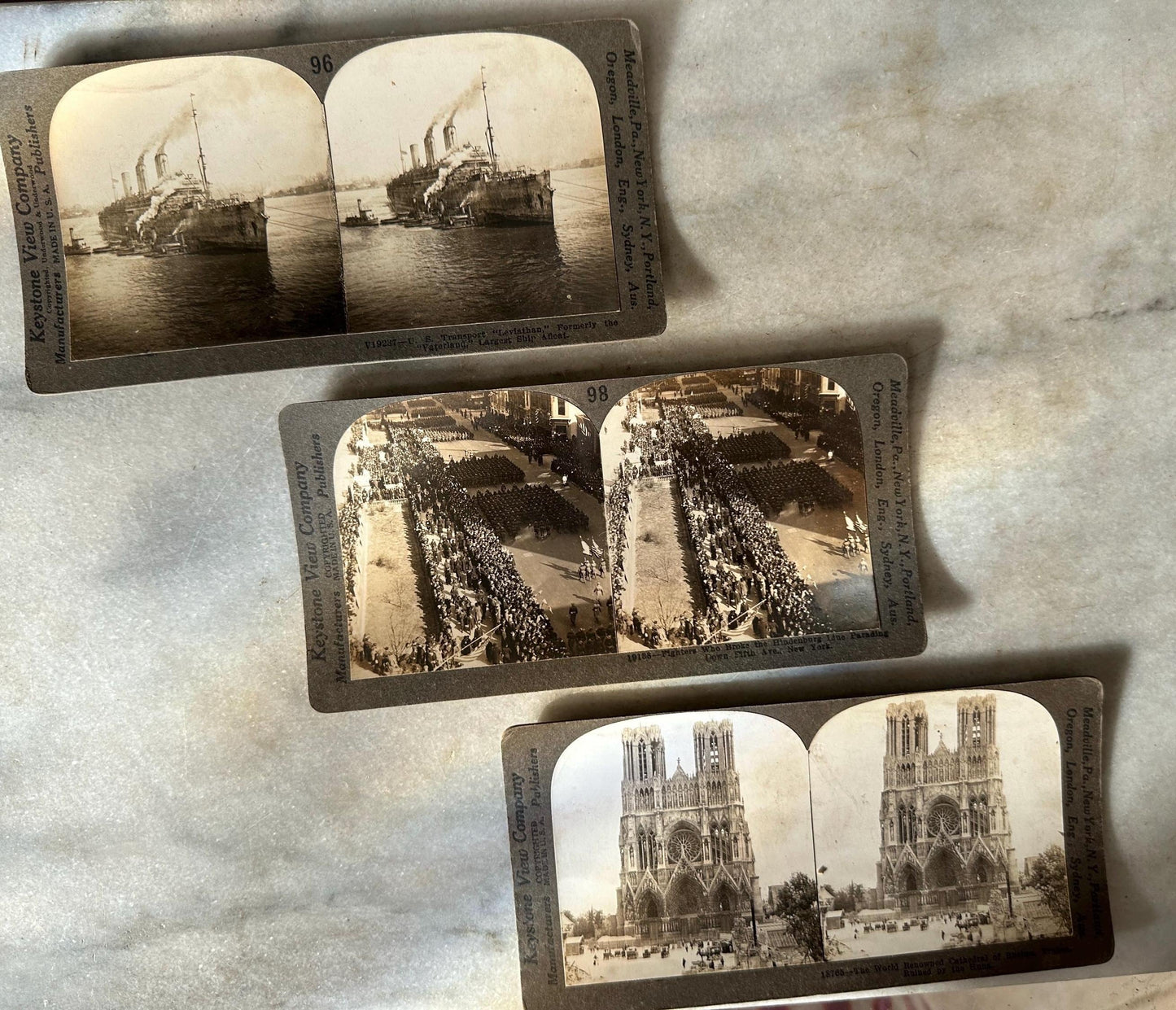 Antique Set of Ten (10) 1900s Keystone Stereoviews WWI War Images