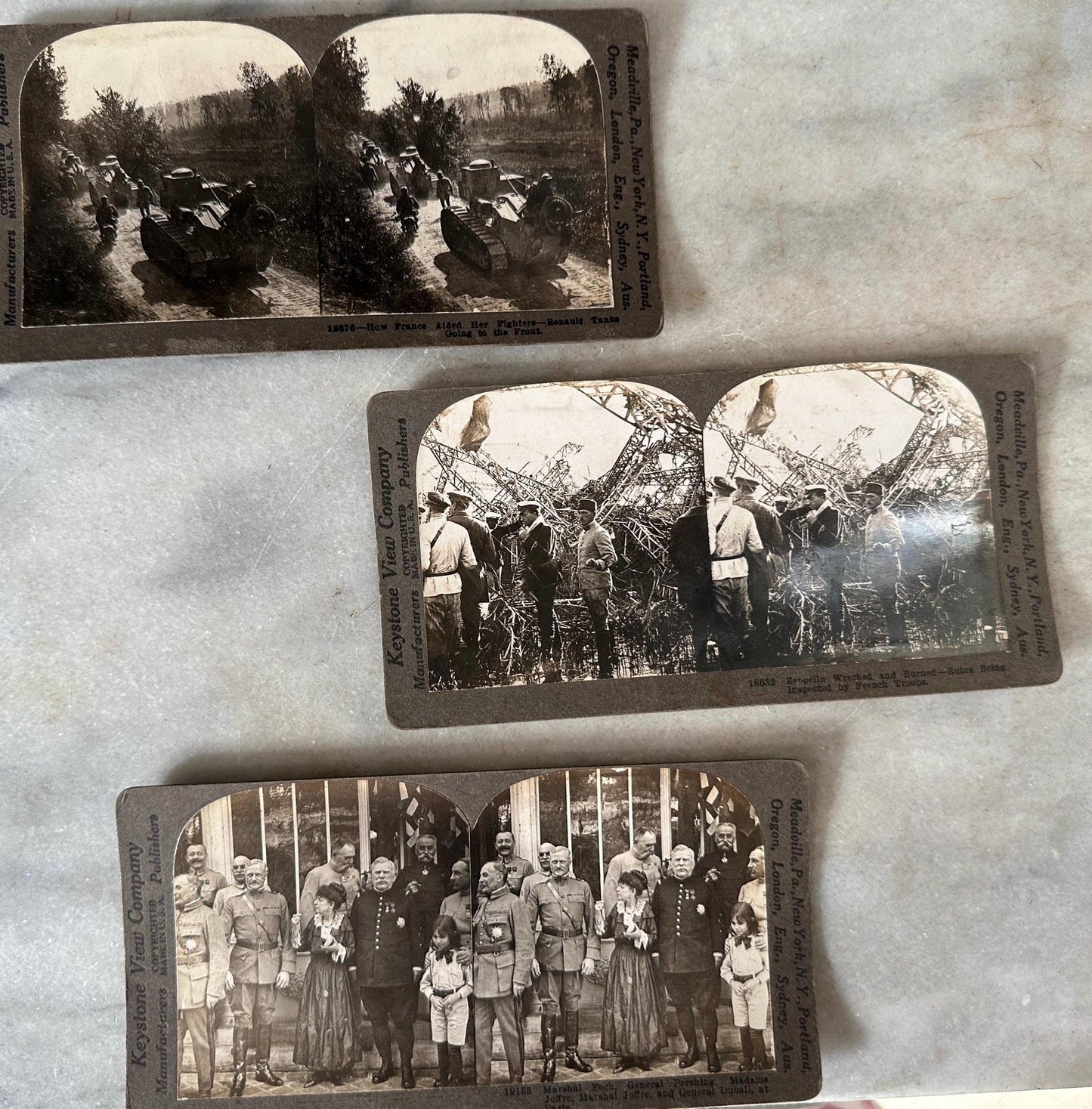 Antique Set of Ten (10) 1900s Keystone Stereoviews WWI War Images