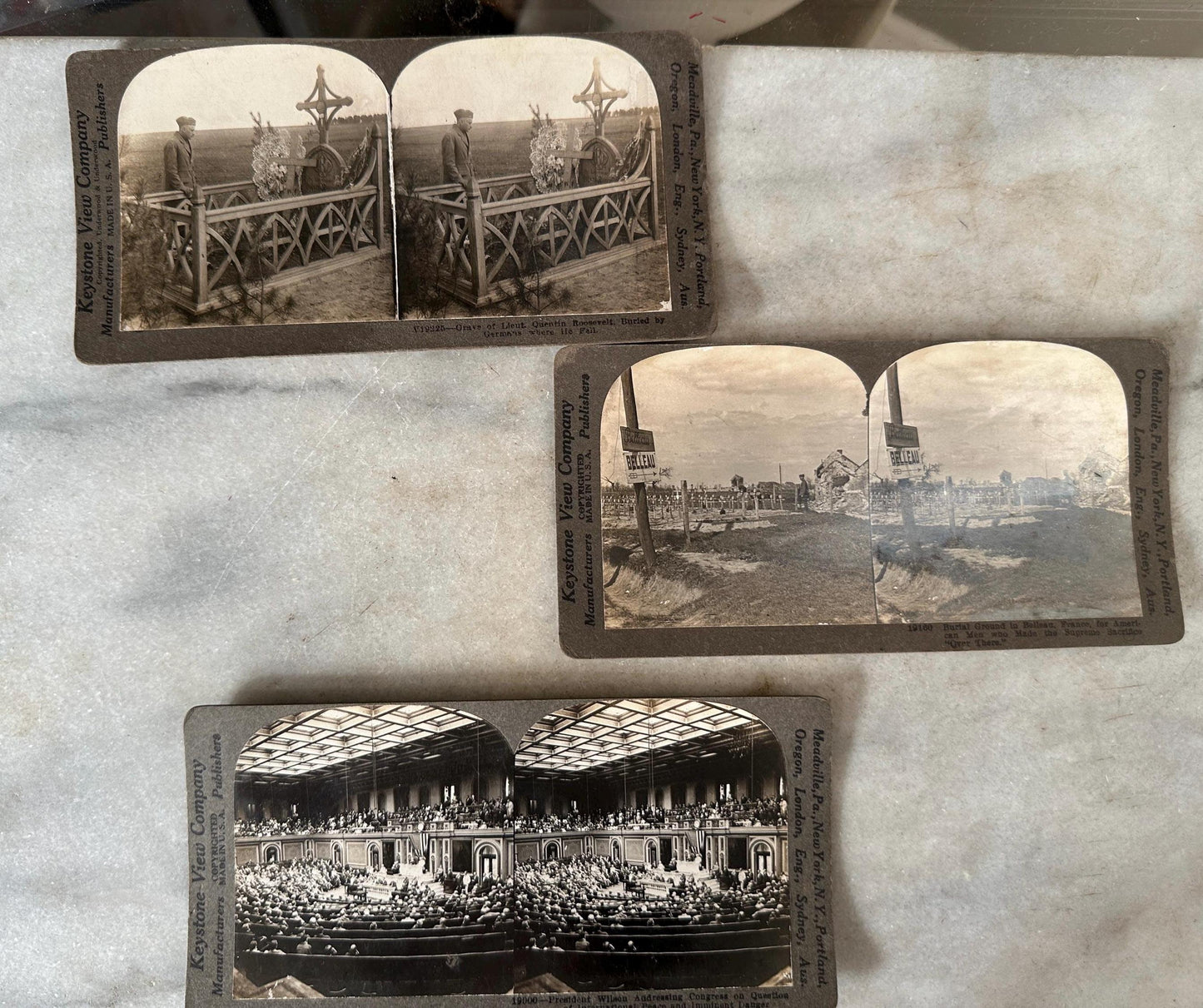 Antique Set of Ten (10) 1900s Keystone Stereoviews WWI War Images