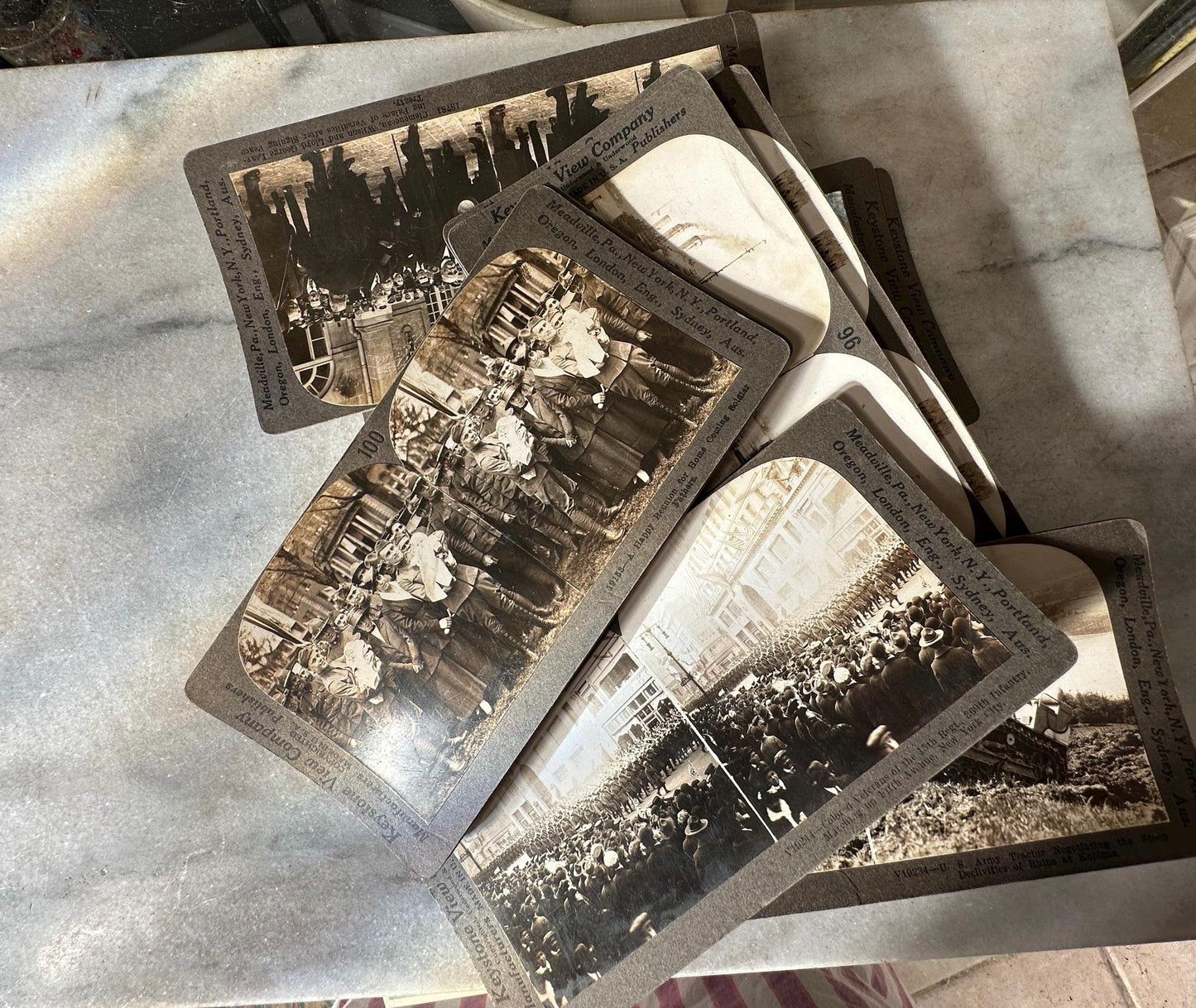 Antique Set of Ten (10) 1900s Keystone Stereoviews WWI War Images